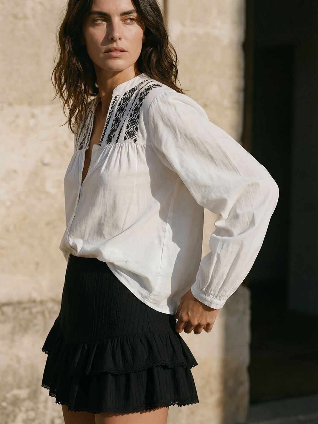 White Embroidered Shirt