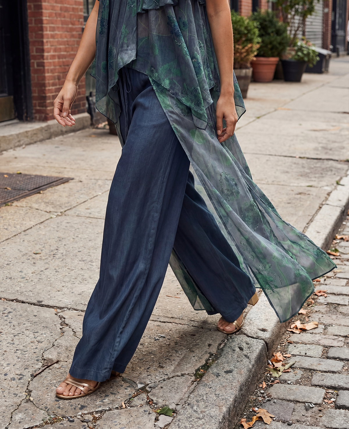 Beaded wrap trousers