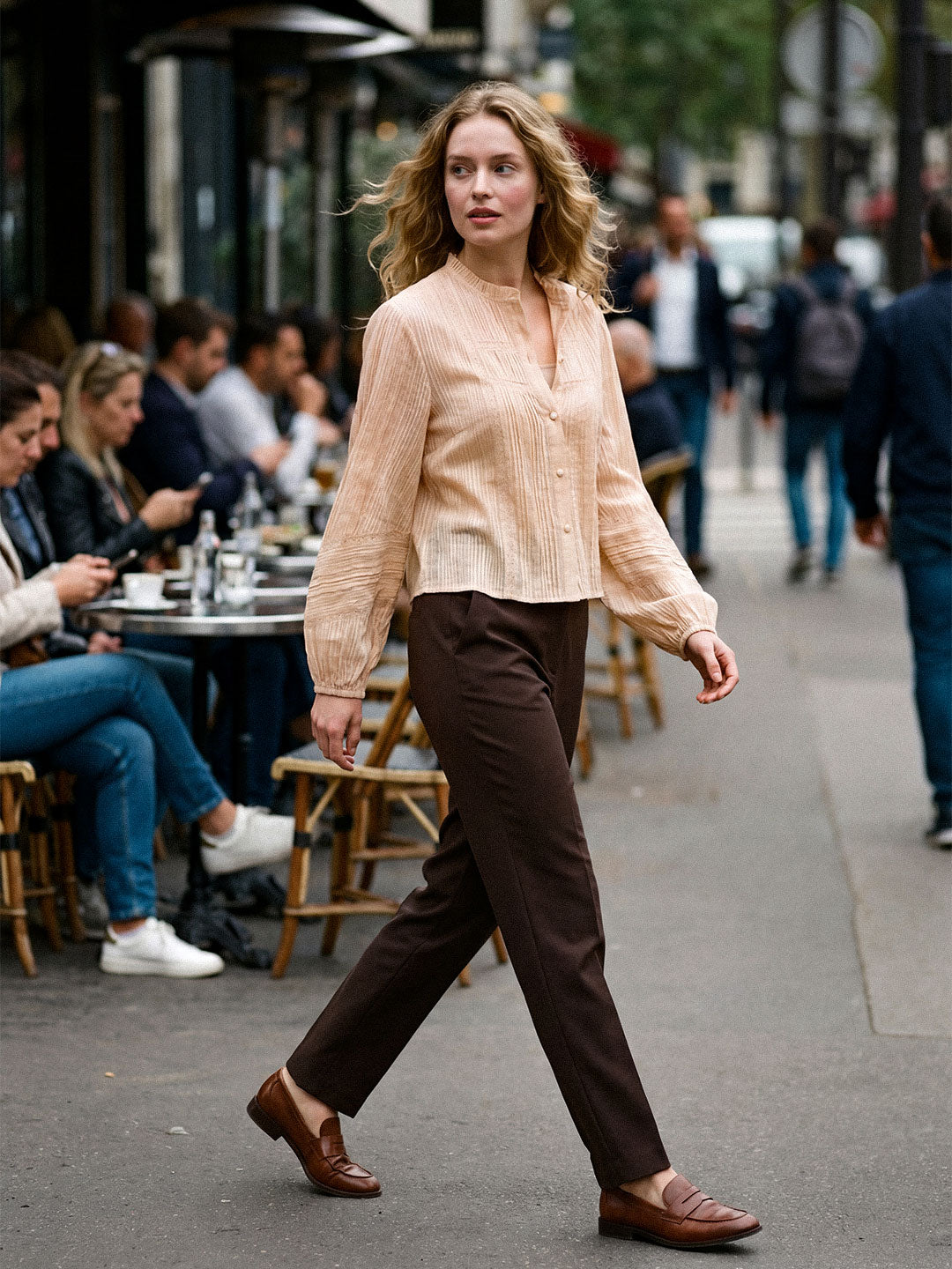 Textured Button Blouse