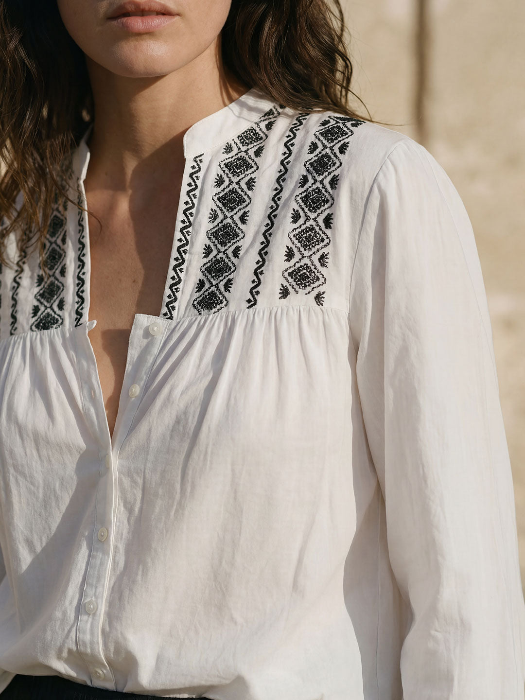 White Embroidered Shirt