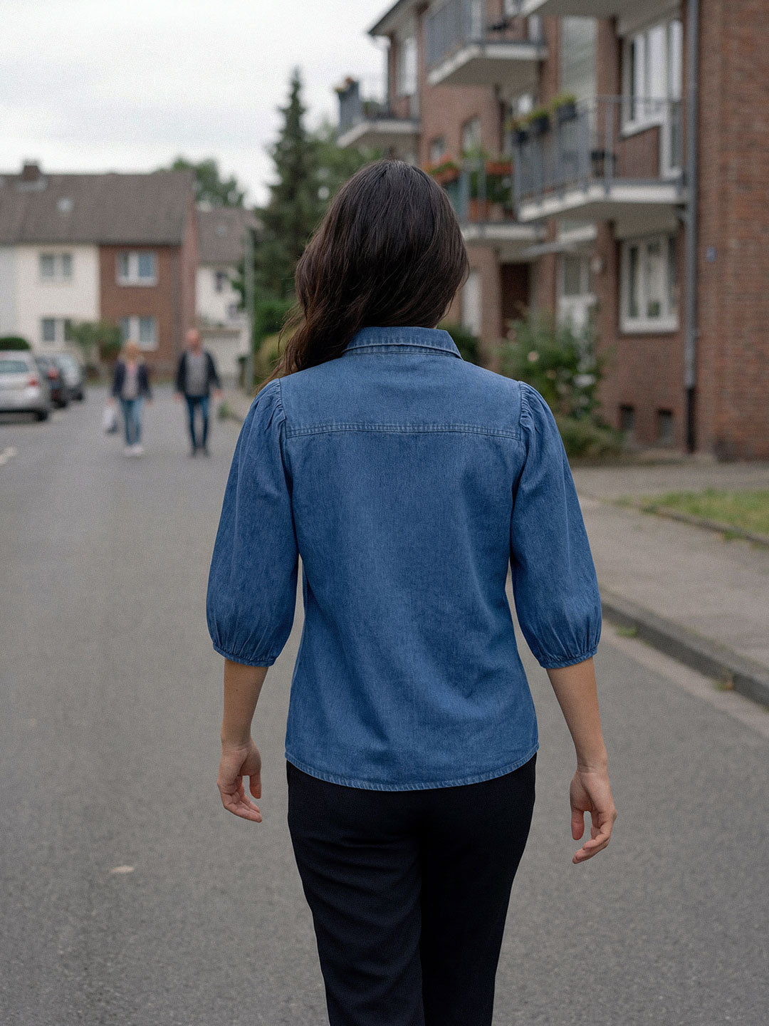 Minimal Puff Denim Shirt