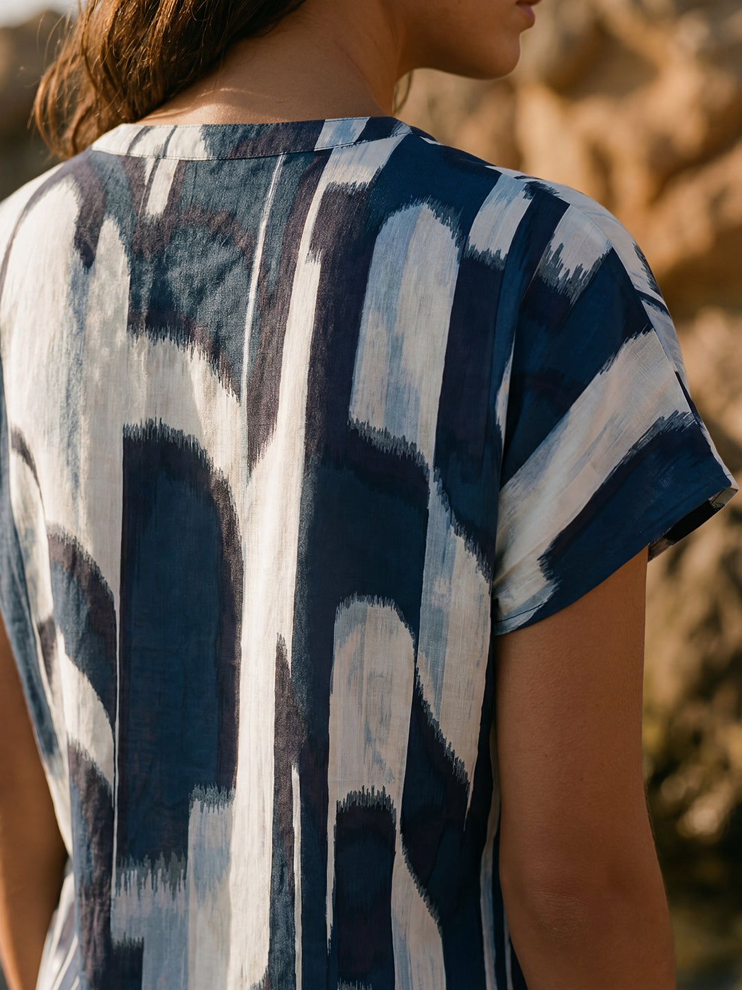 Indigo Abstract Henley