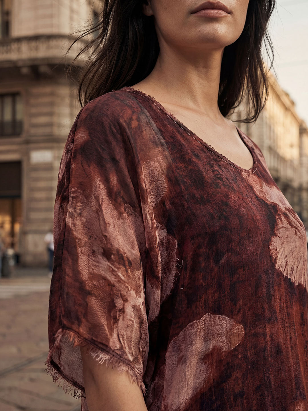 Textured Print Midi Dress