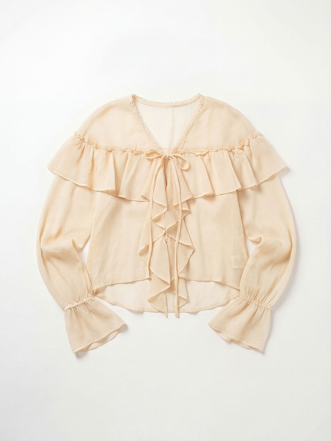 Bell Sleeve Ruffle Top