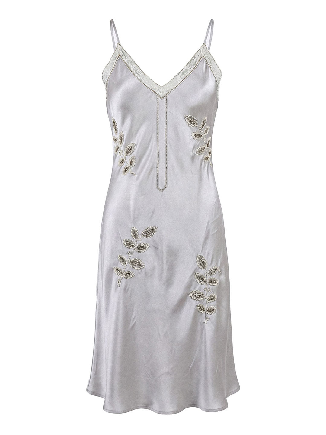 Silk Whisper Embroidered Slip Dress