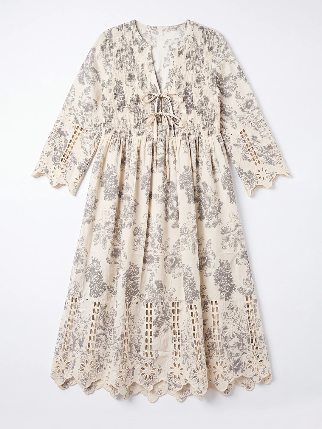 Printed Front-Tie Dress