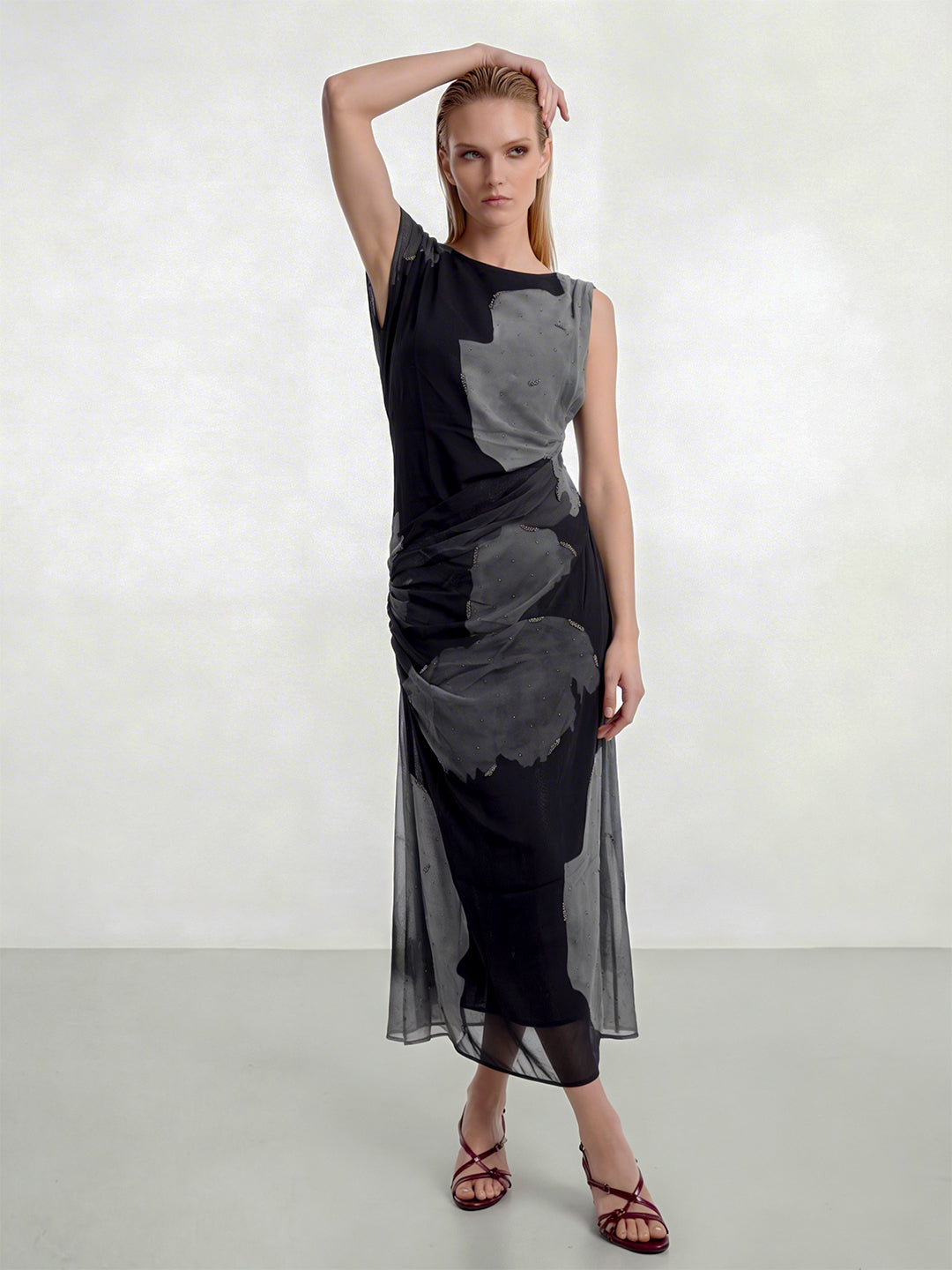 Smoke & Shadow Draped Midi