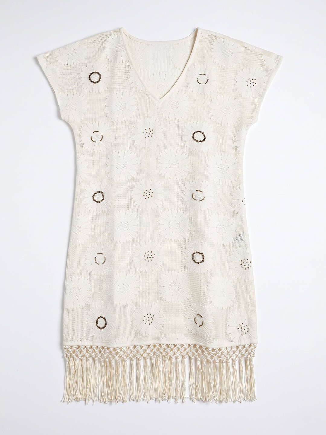 Daisy Fringe Crochet Dress