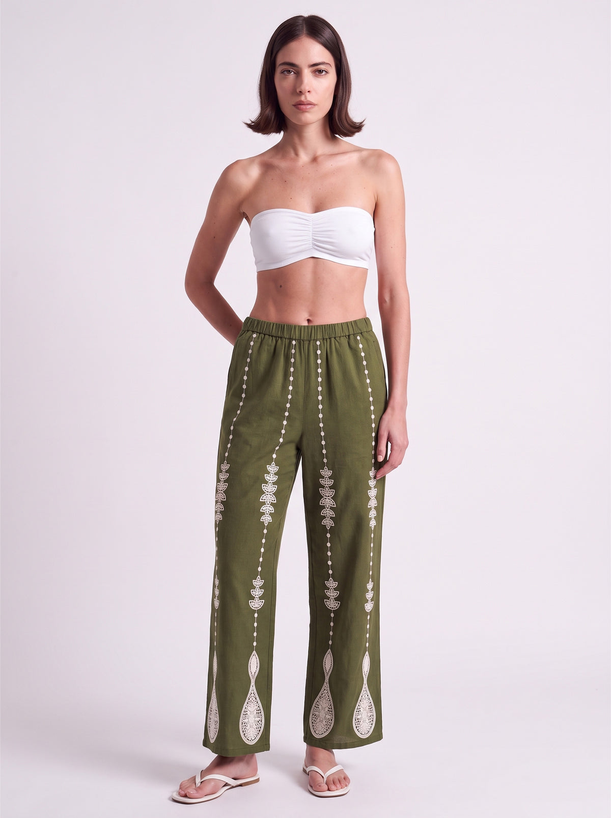 Sage Lace Trousers