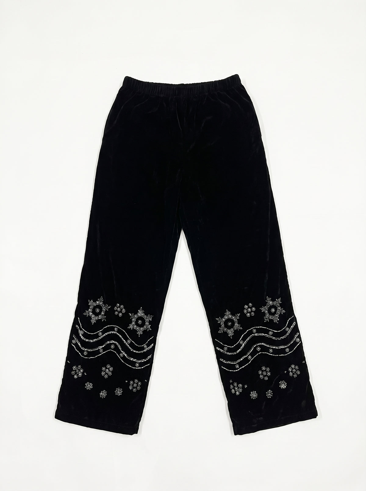Embellished Velvet Pull-On Trouser