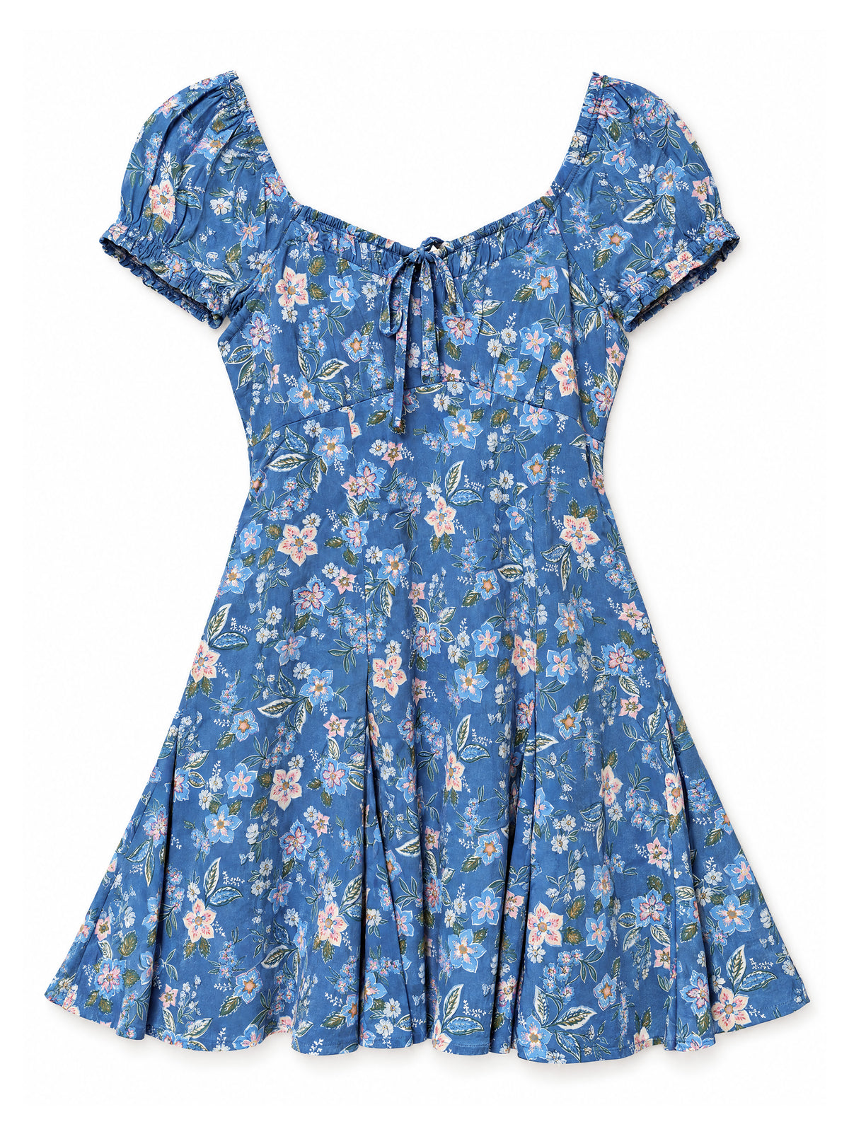 Puff-Sleeve Mini Dress