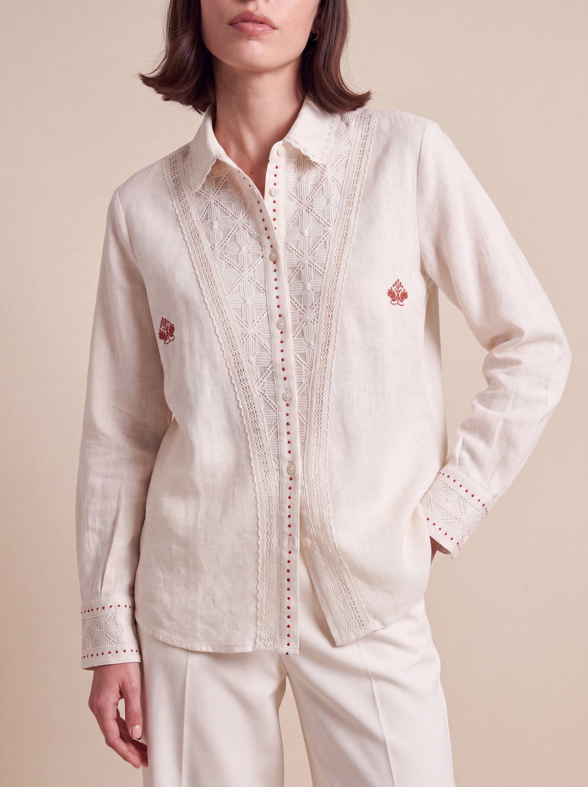 Embroidered Panel Shirt