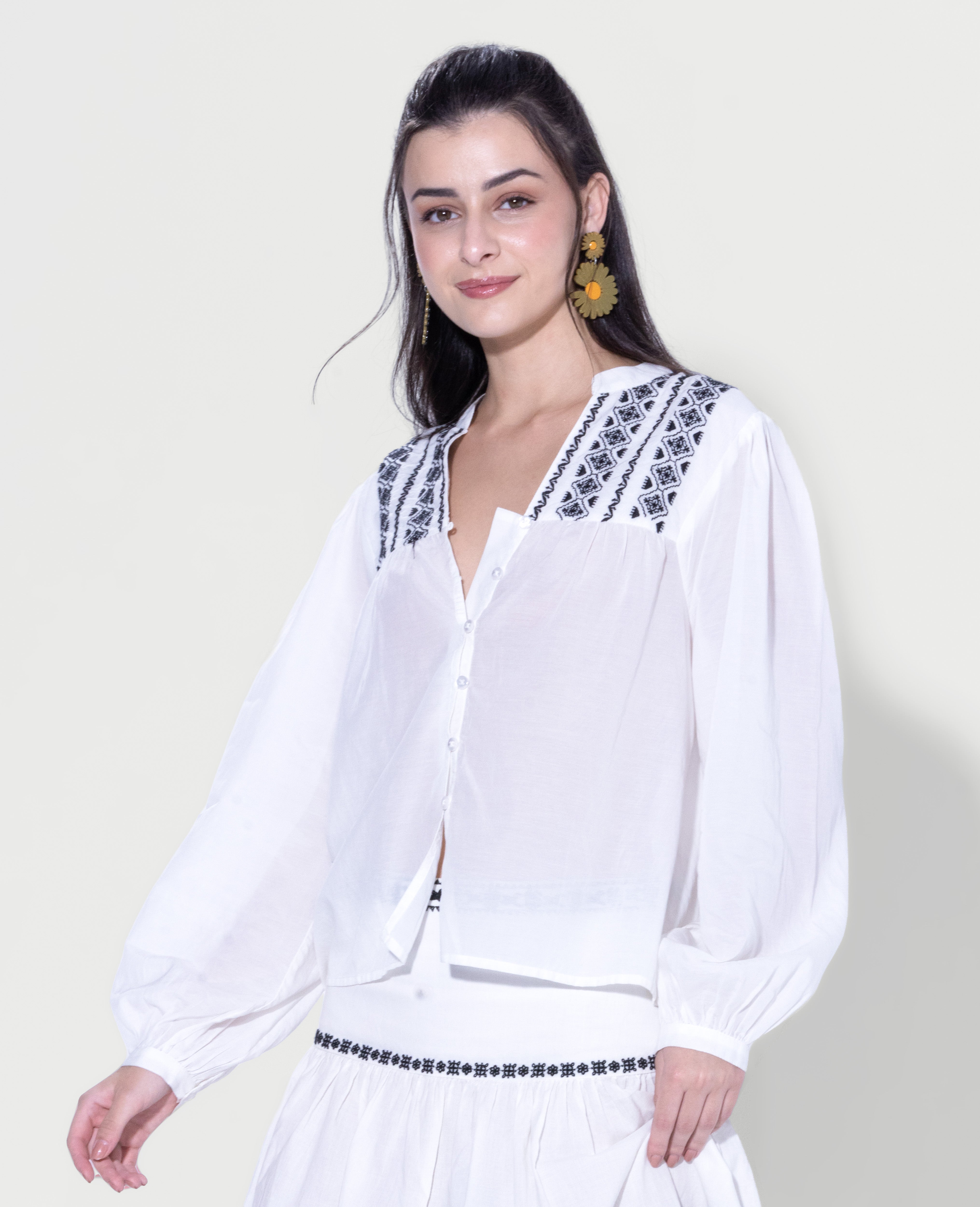 White Embroidered Shirt