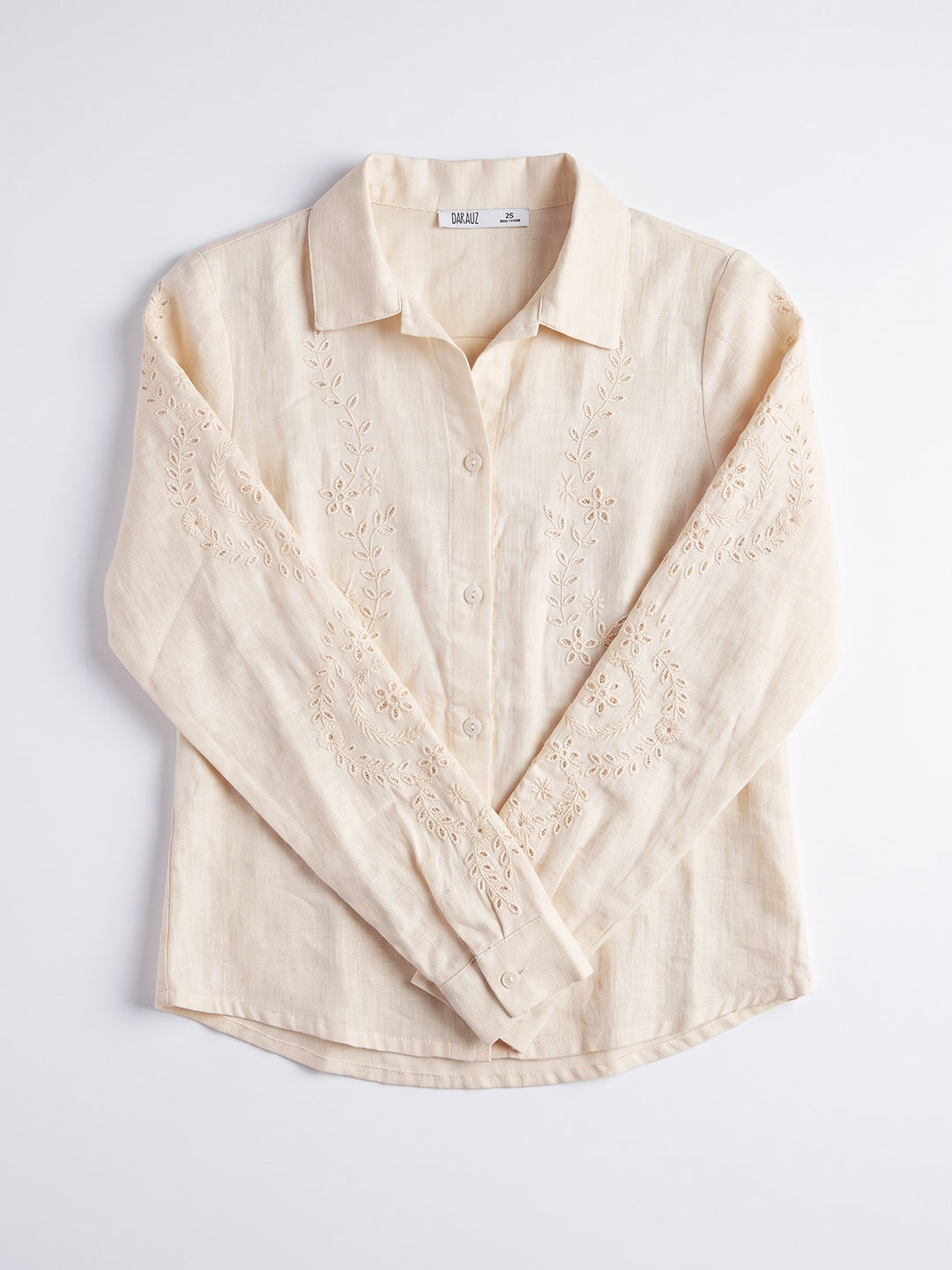 Floral Embroidered Linen Shirt