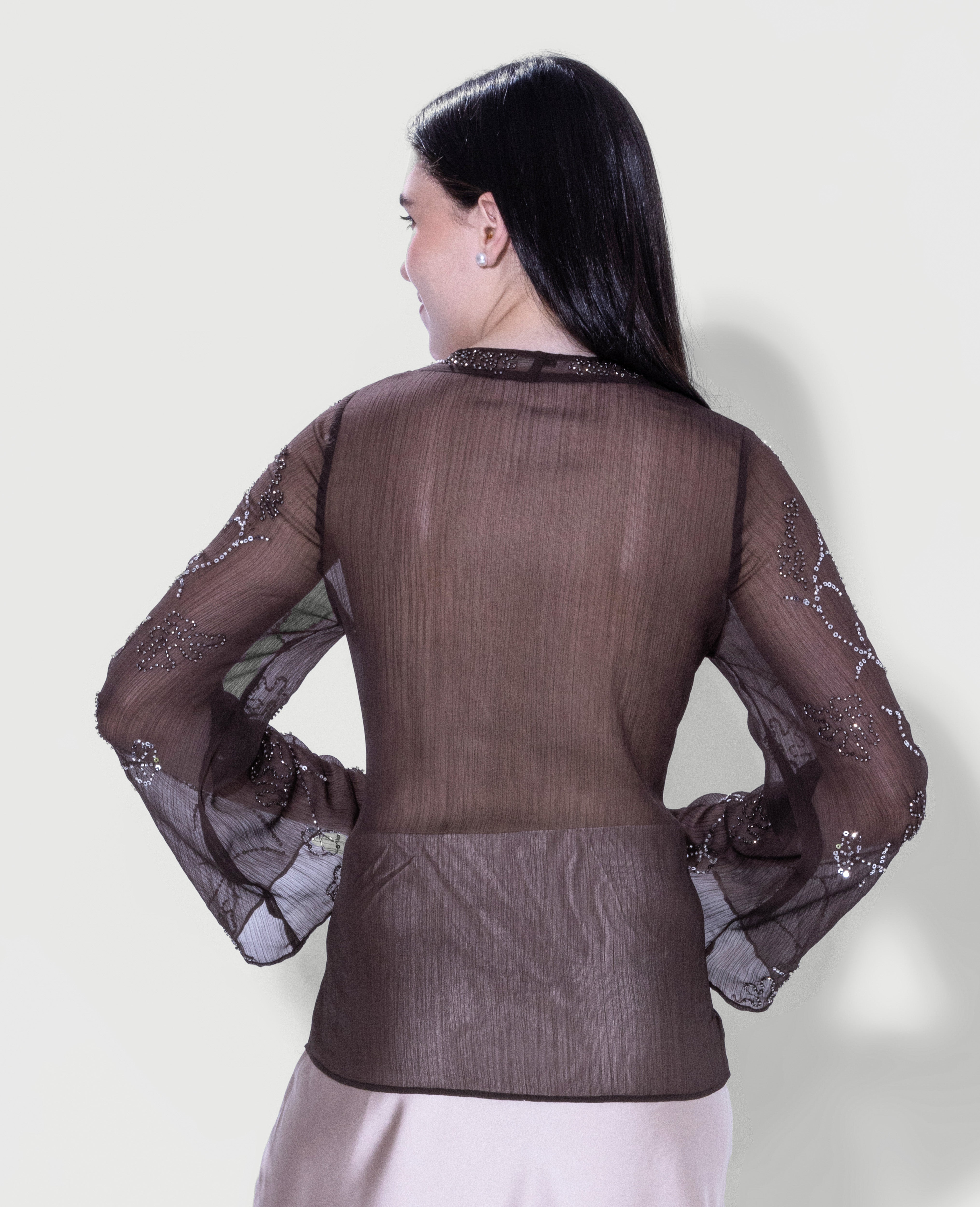 Embellished Sheer Top