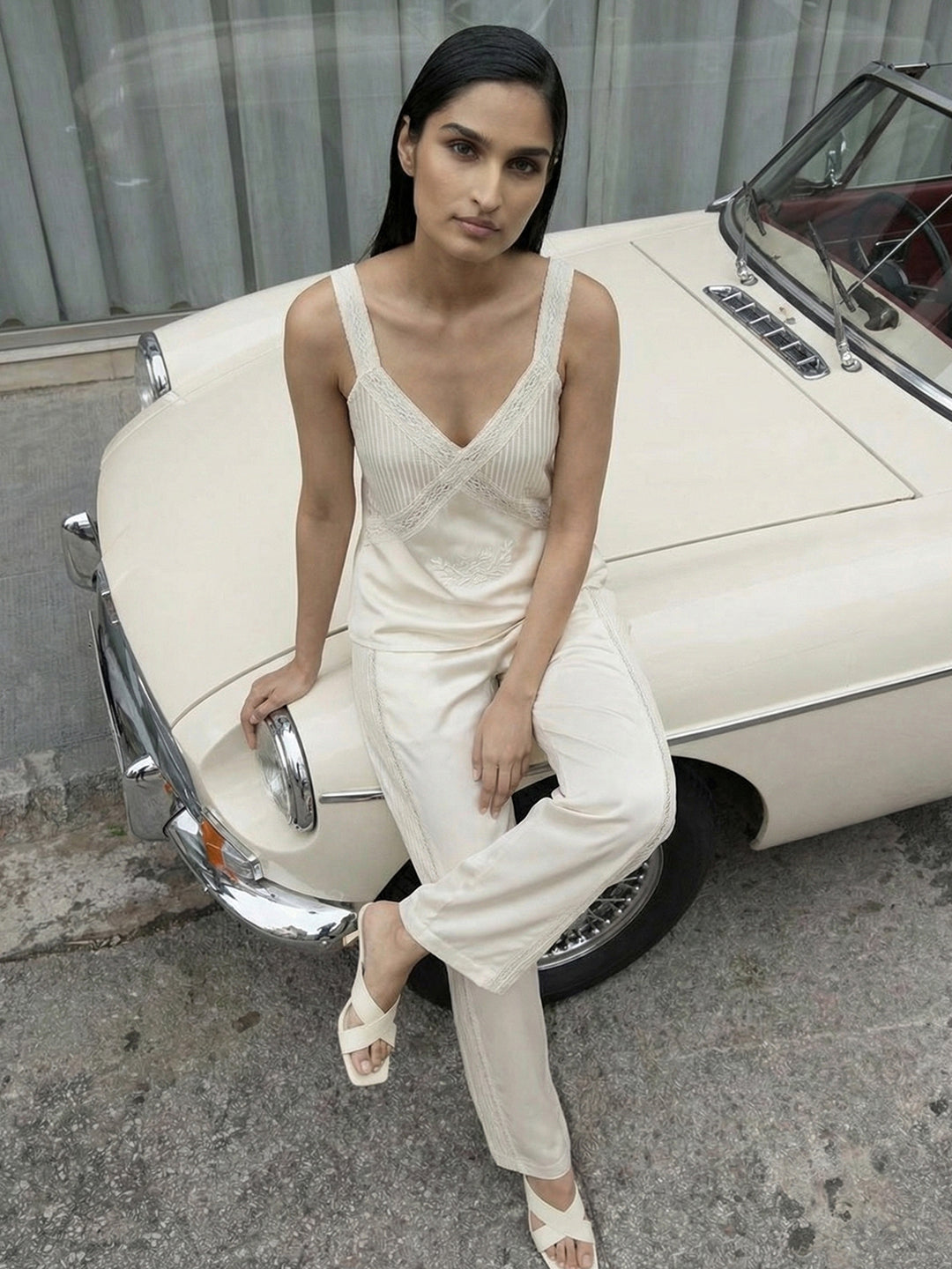 Tirantes Lace Satin Top