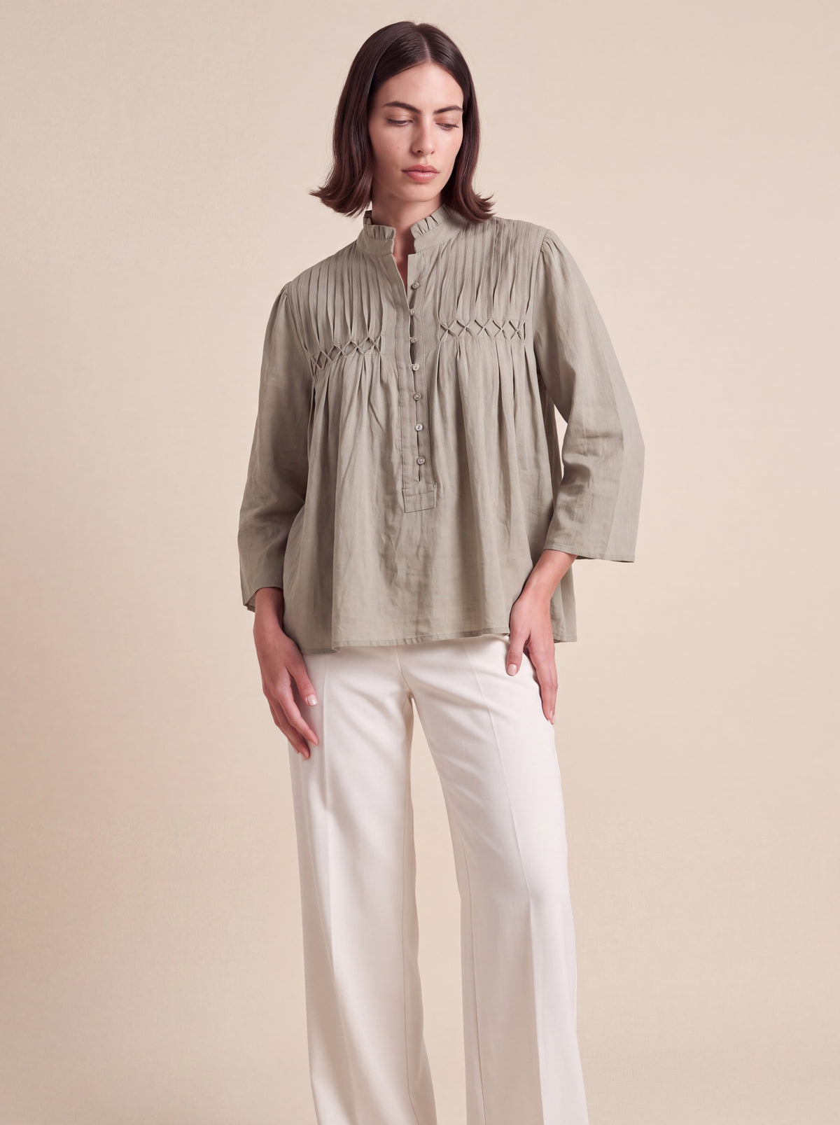Pastel Pleated Blouse
