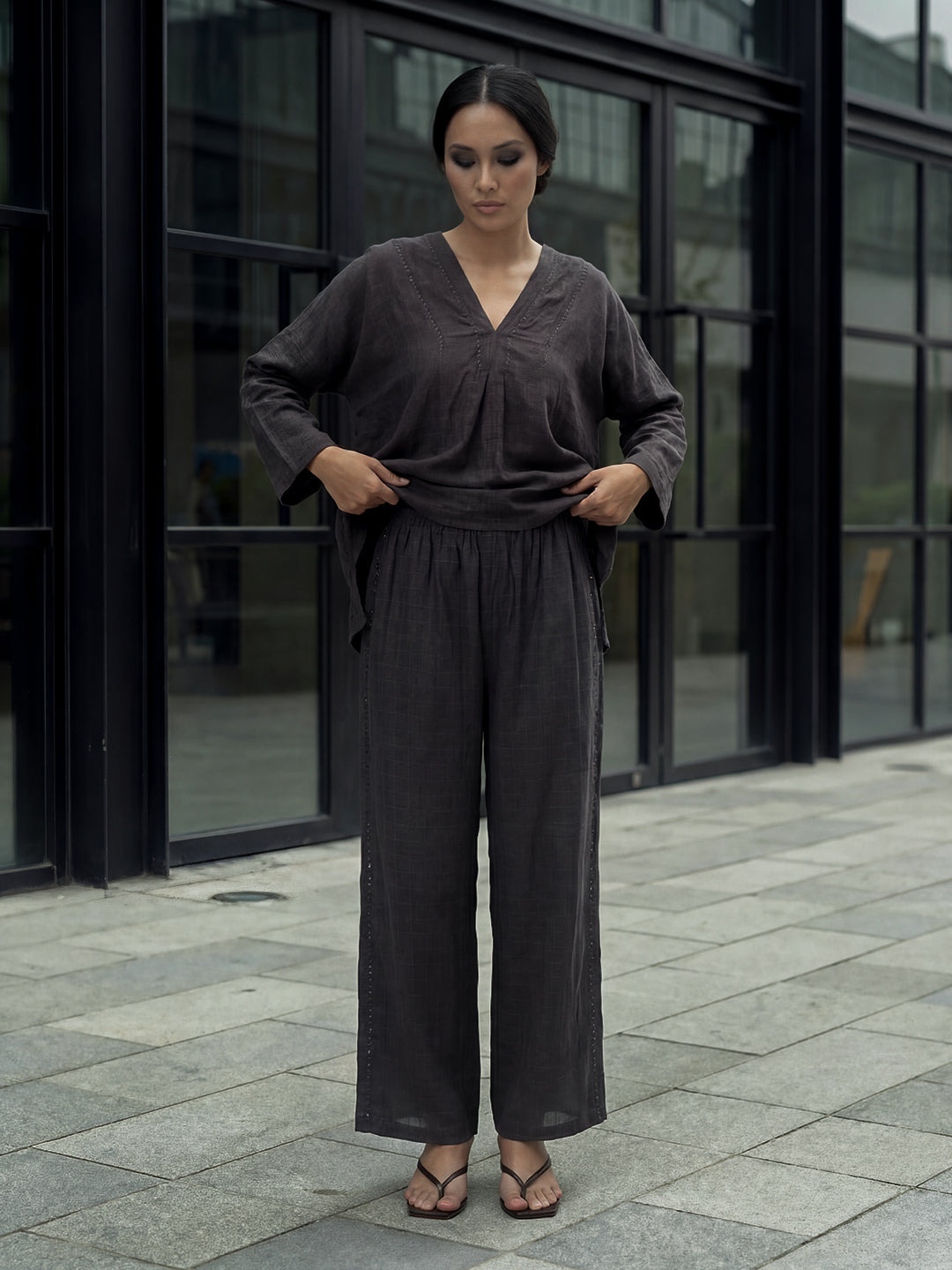 Subtle grid Trousers