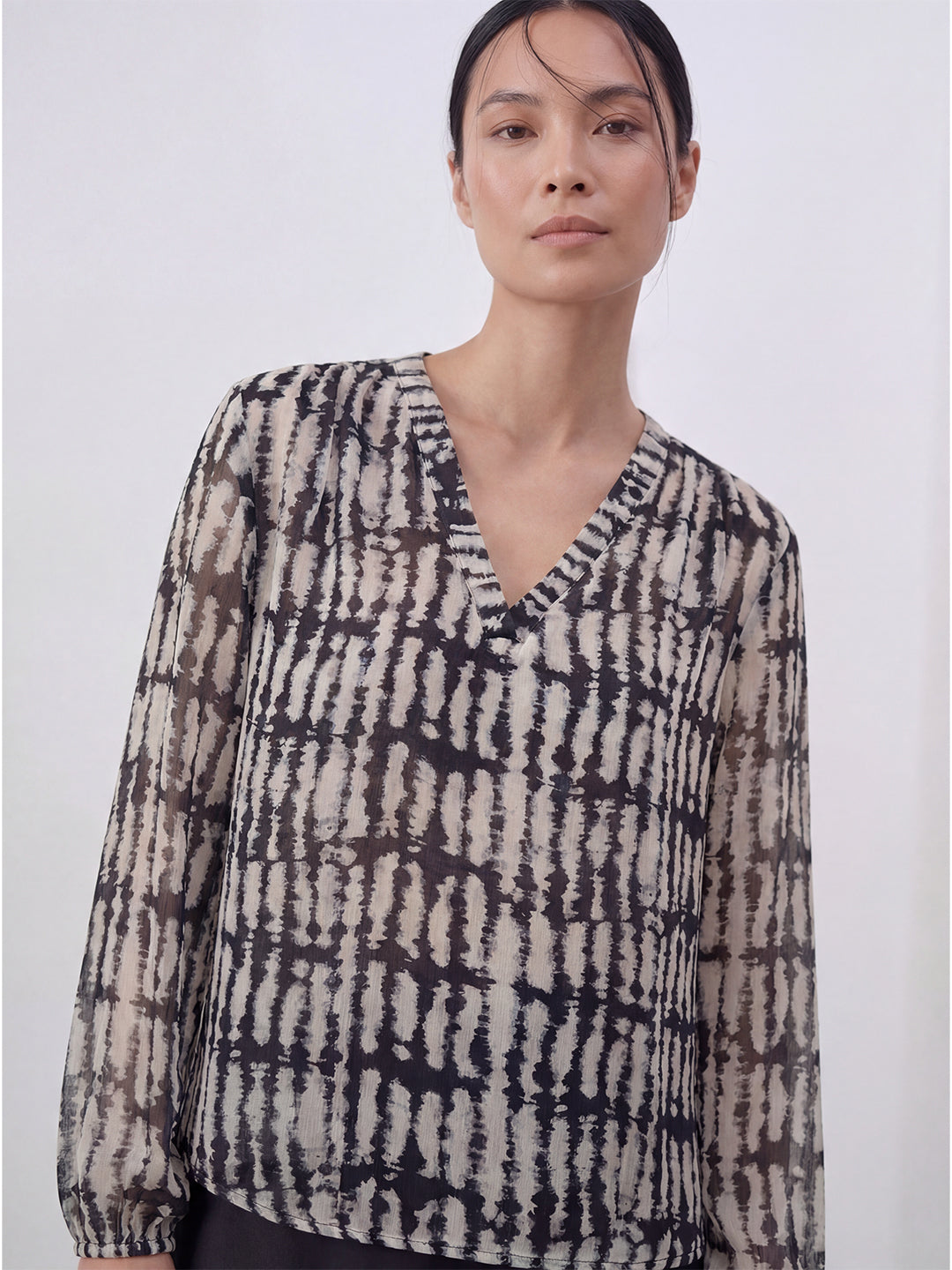 Abstract Shibori-Print Blouse