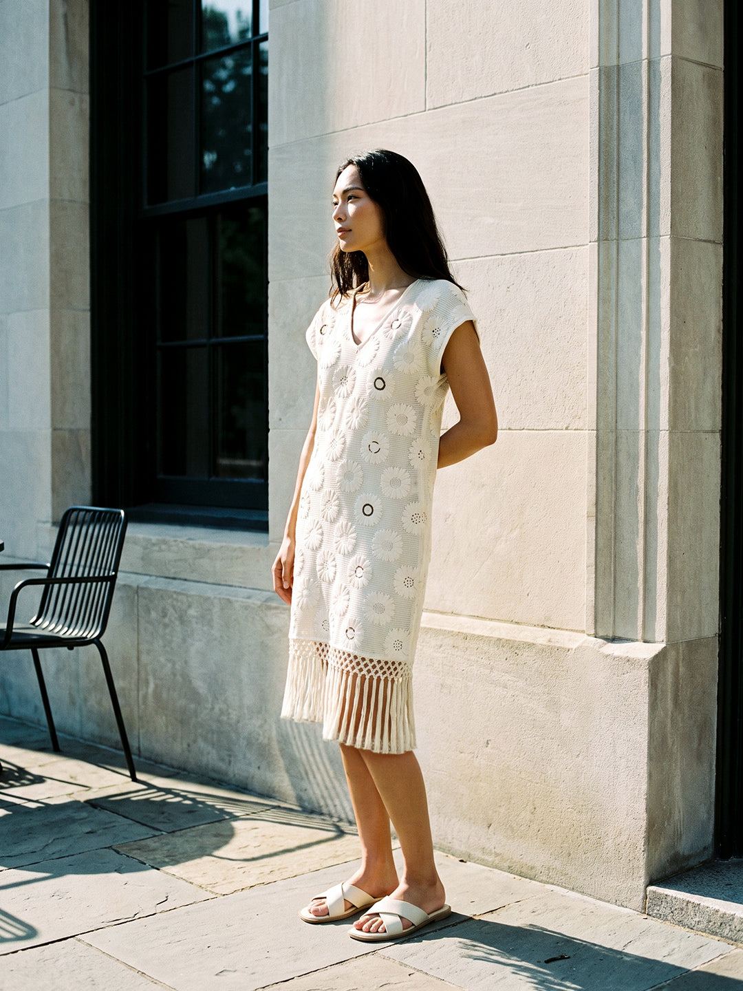 Daisy Fringe Crochet Dress