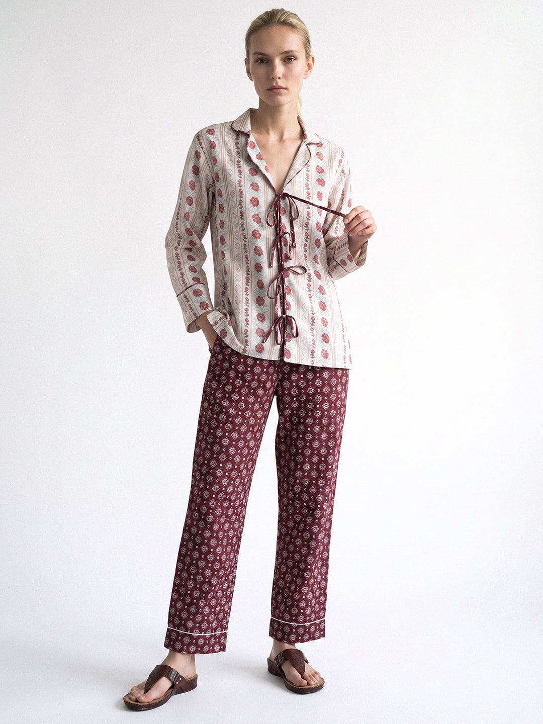 Floral Wrap Front Shirt