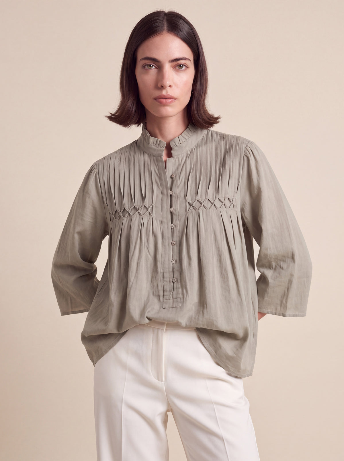 Pastel Pleated Blouse