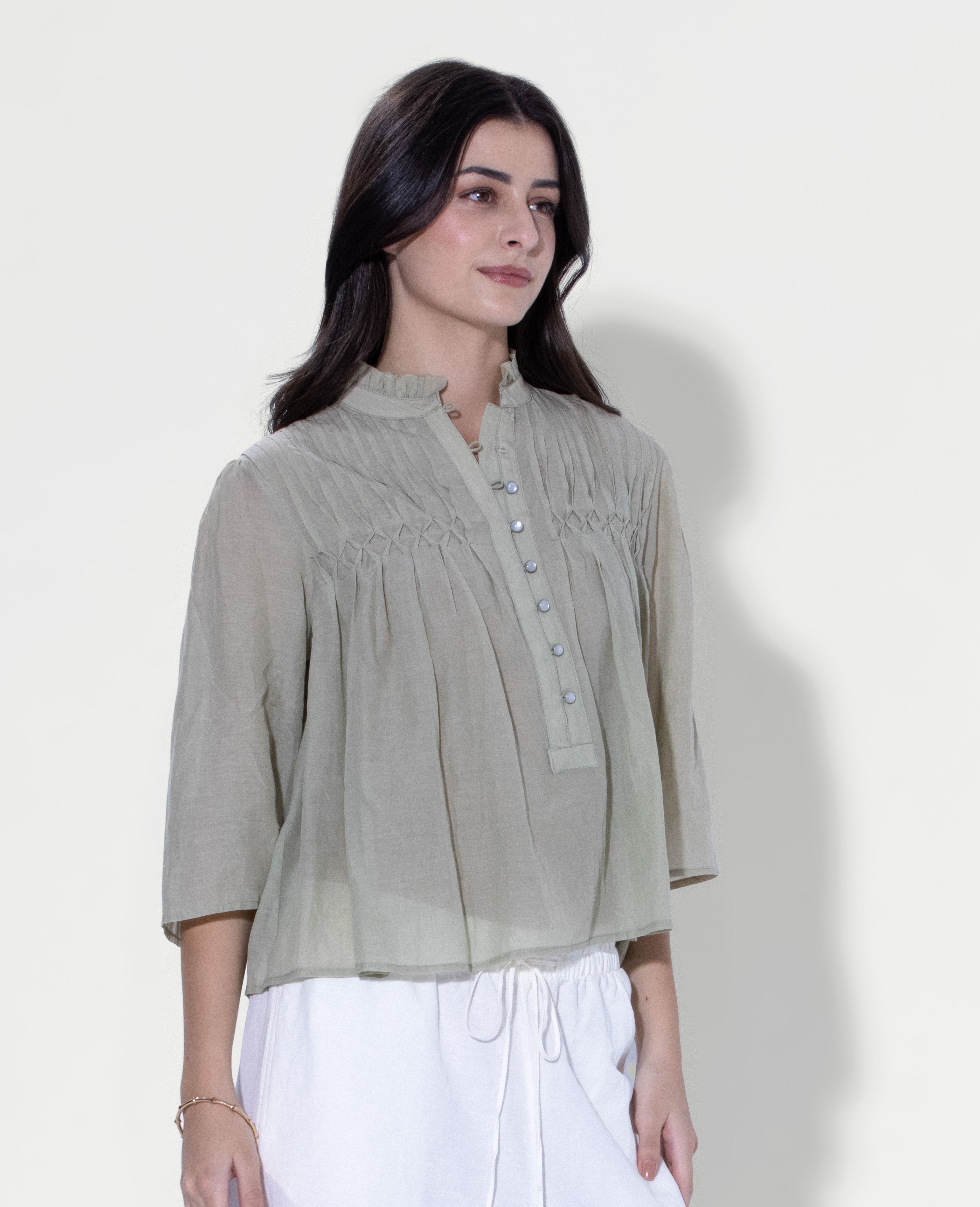 Pastel Pleated Blouse
