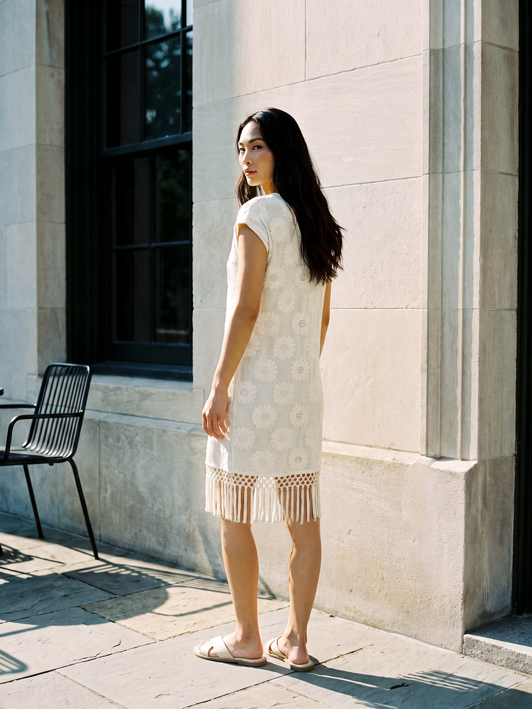Daisy Fringe Crochet Dress
