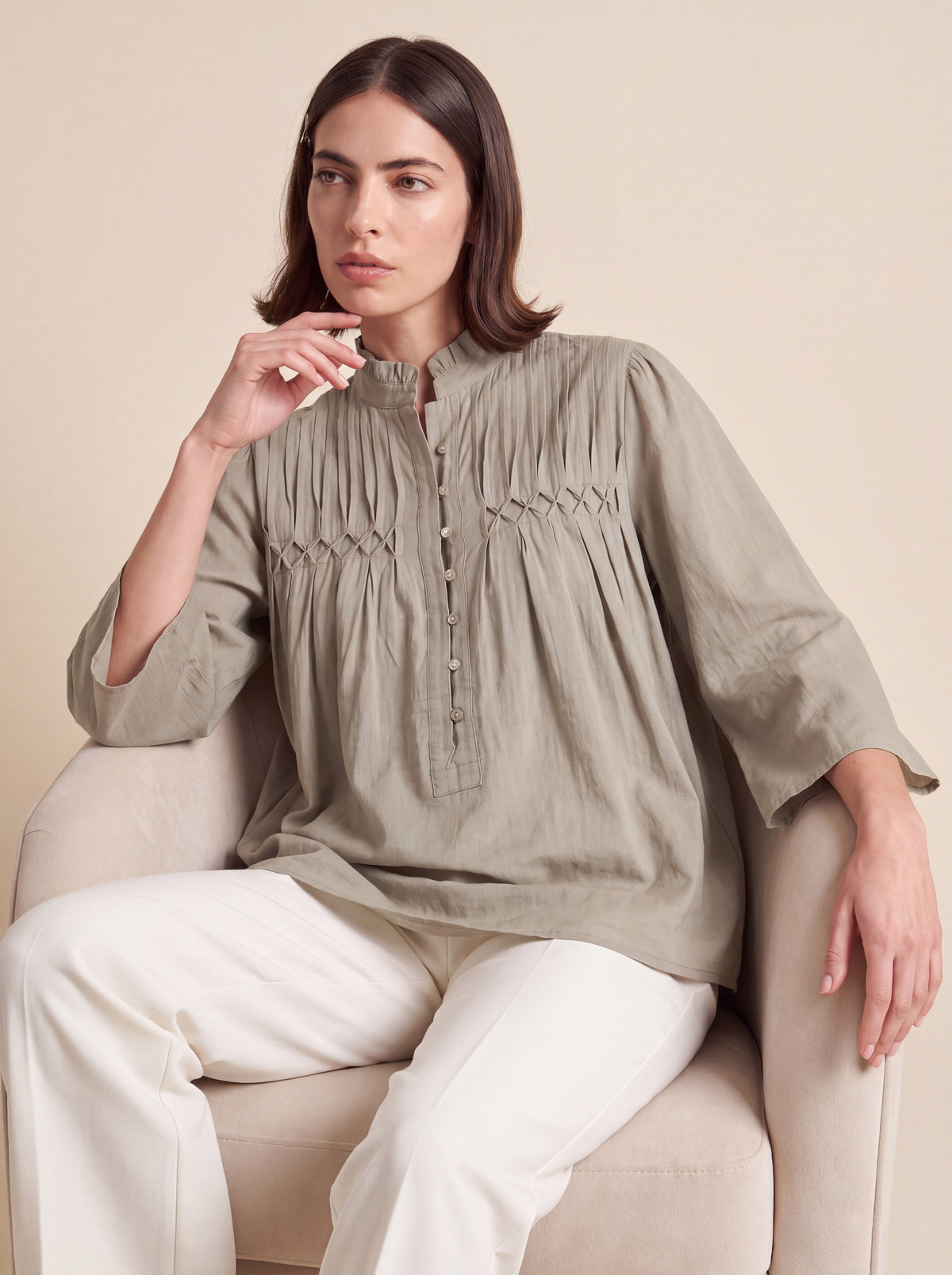 Pastel Pleated Blouse
