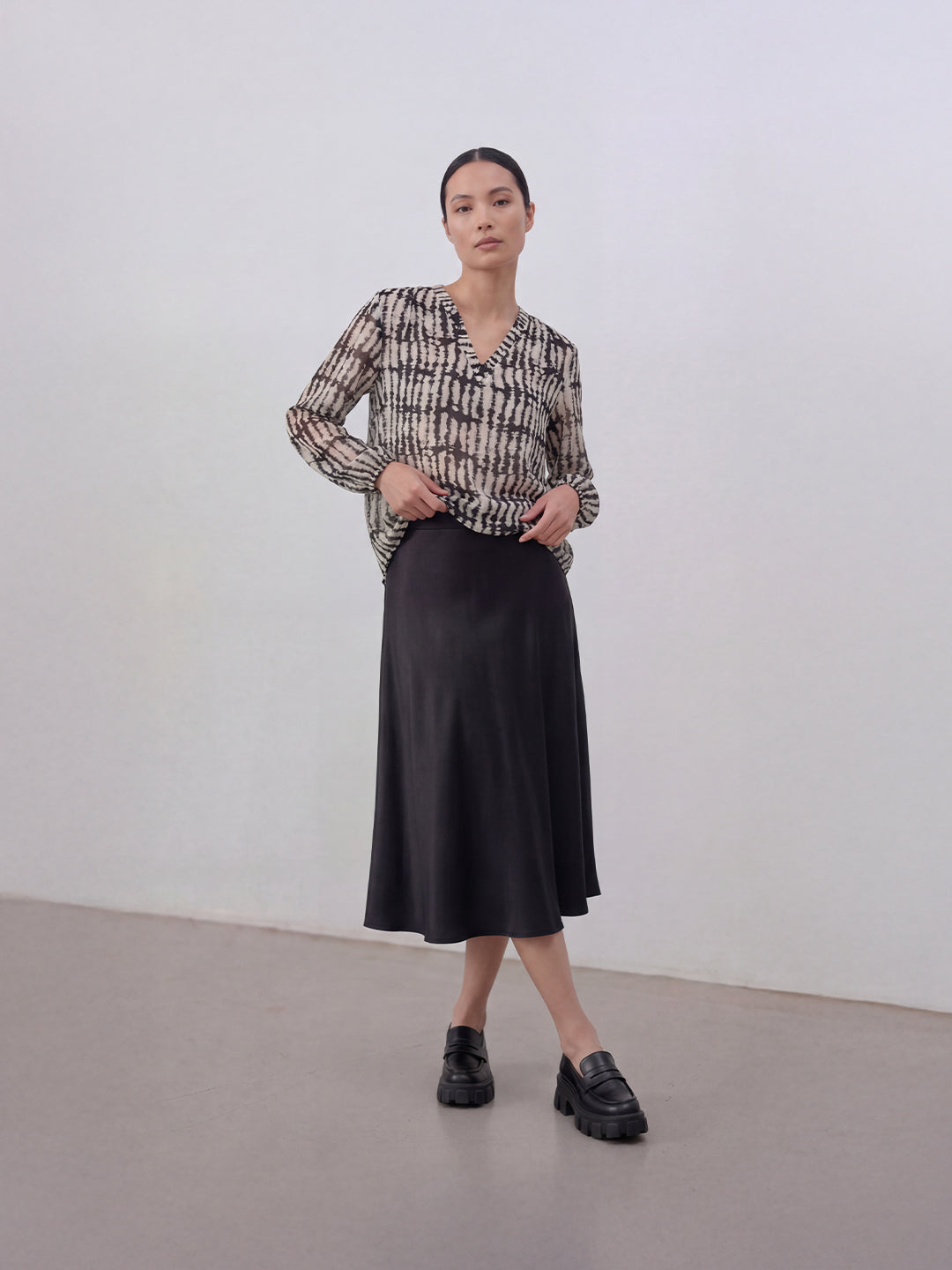 Abstract Shibori-Print Blouse