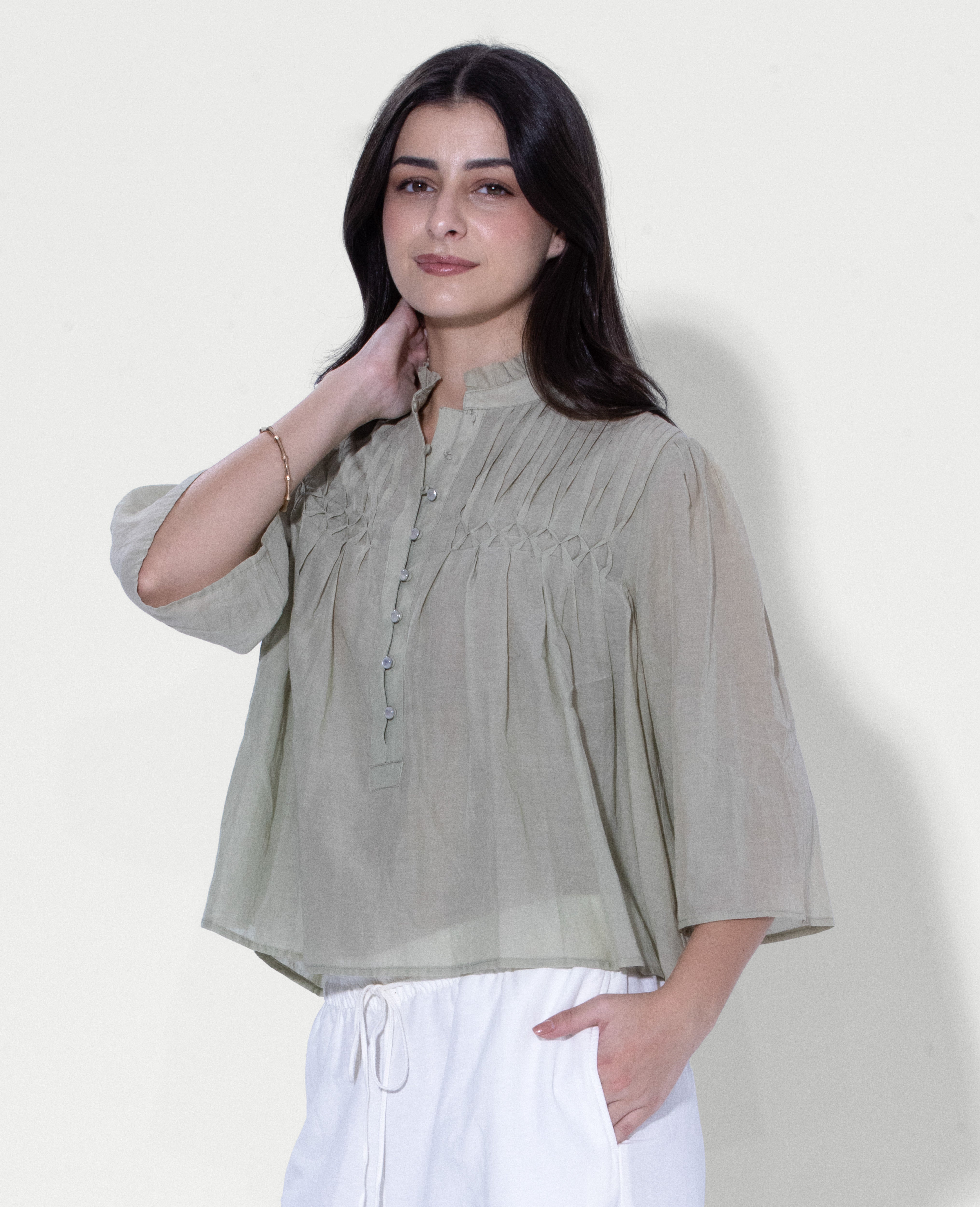 Pastel Pleated Blouse