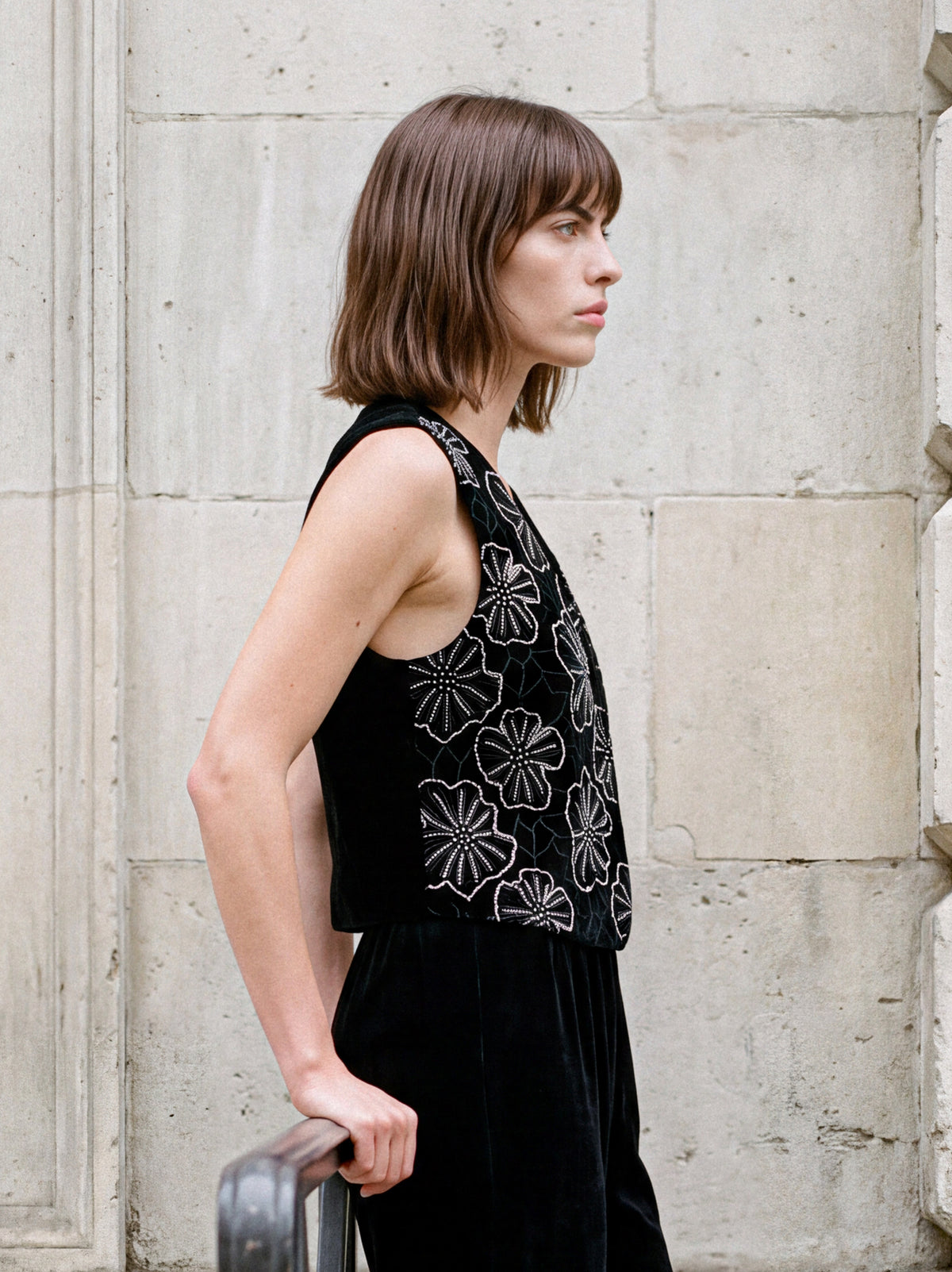Black Embellished Vest