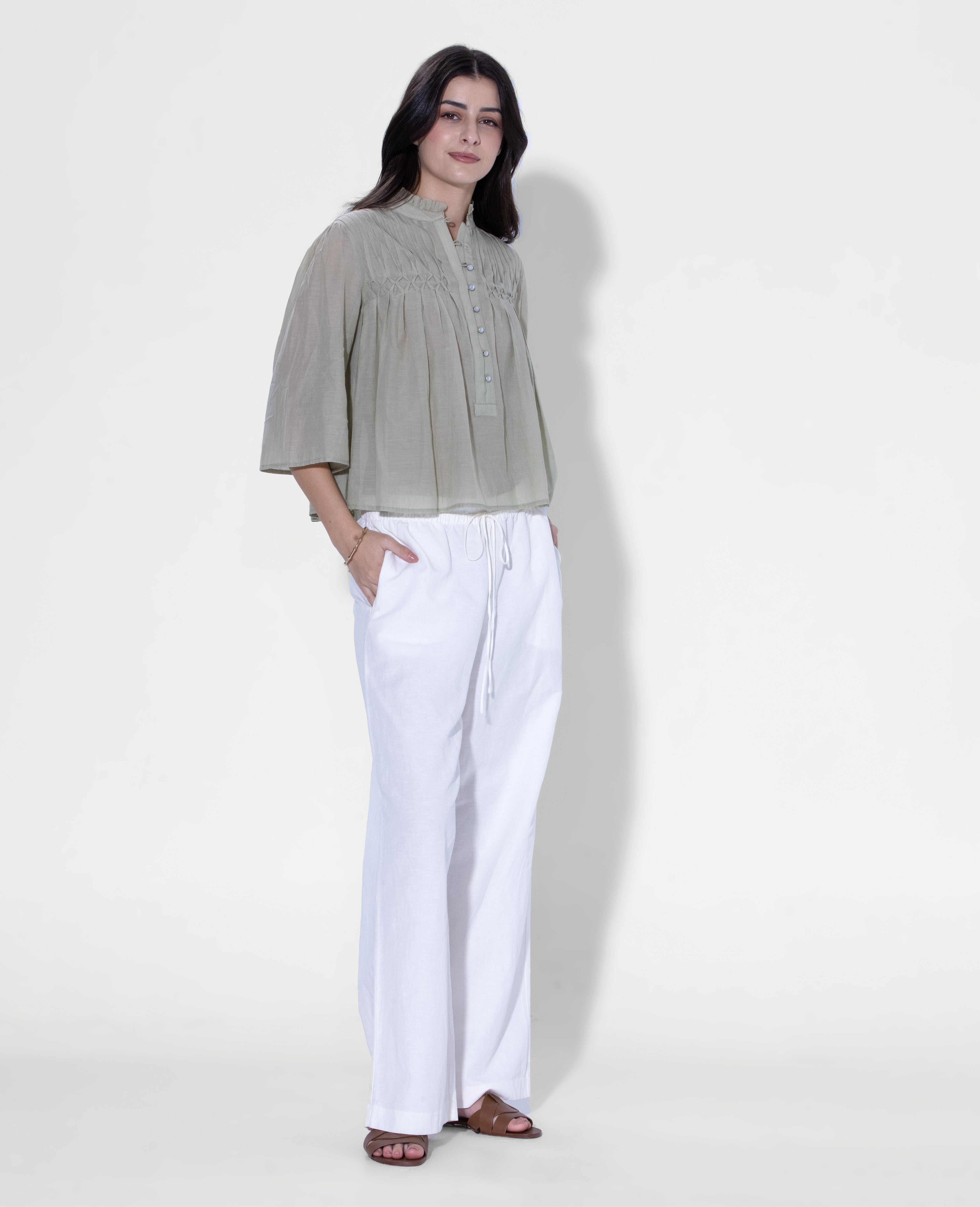 Pastel Pleated Blouse