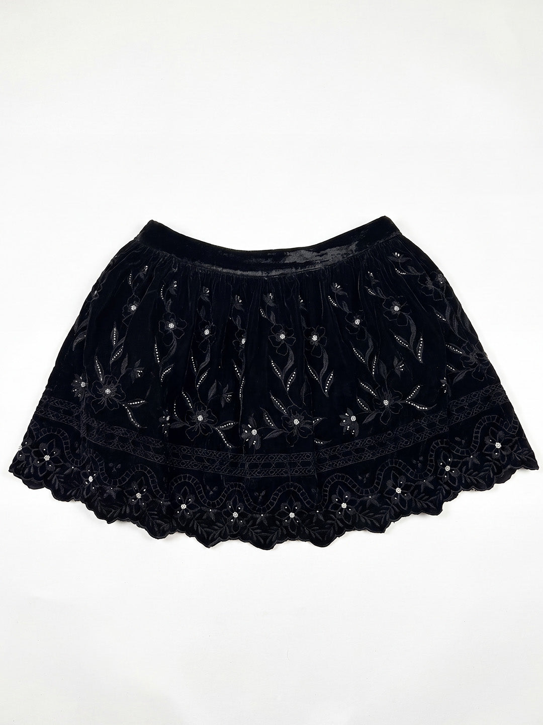 Velvet Bloom Mini Skirt