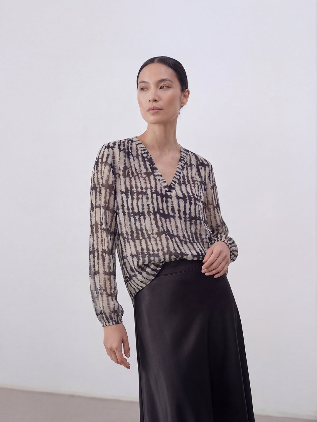 Abstract Shibori-Print Blouse