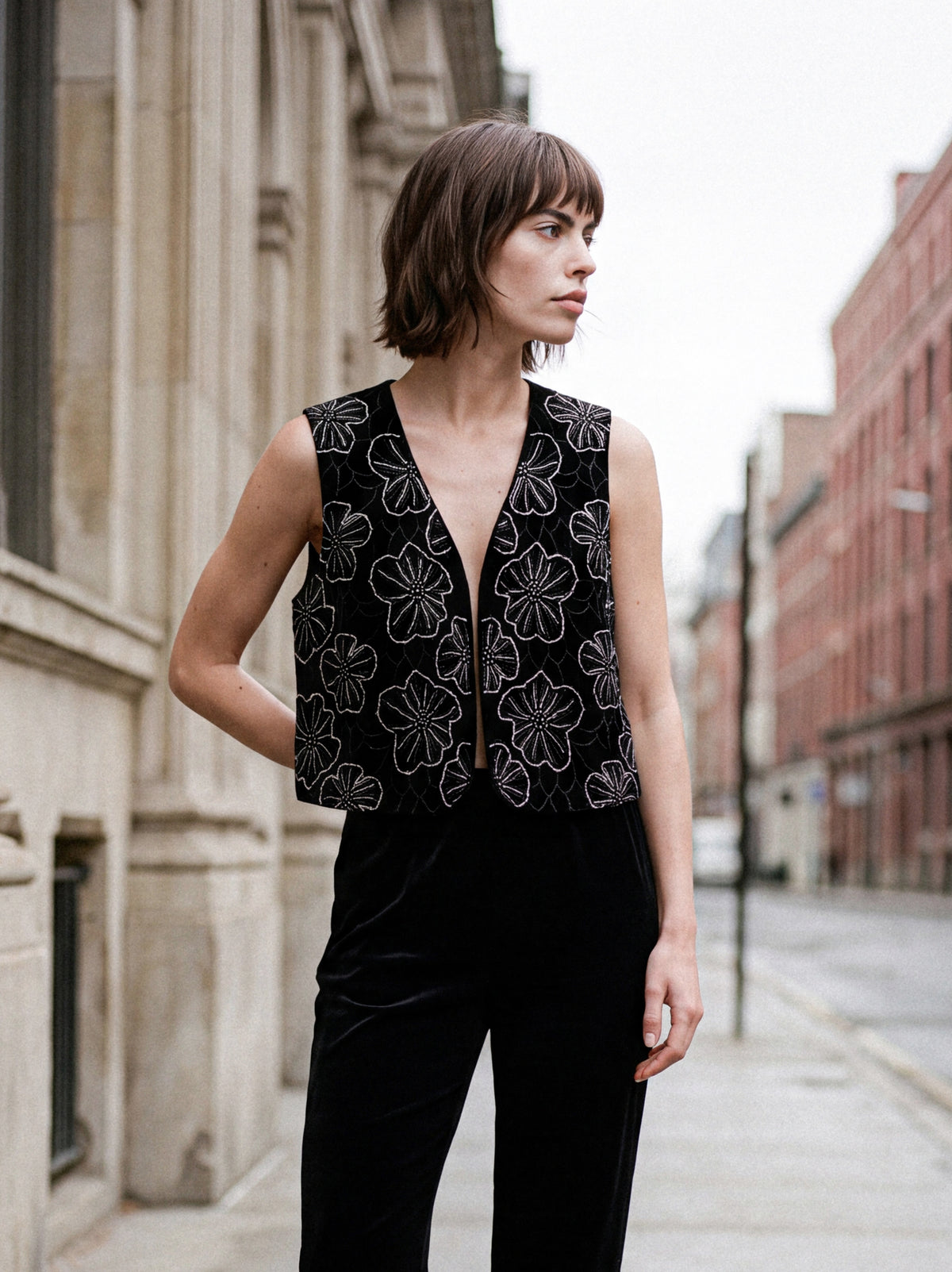 Black Embellished Vest