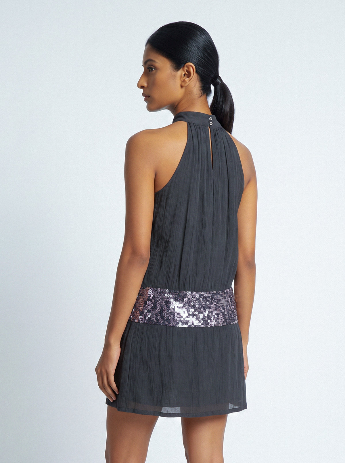 Sequin-Detail Panel Dress