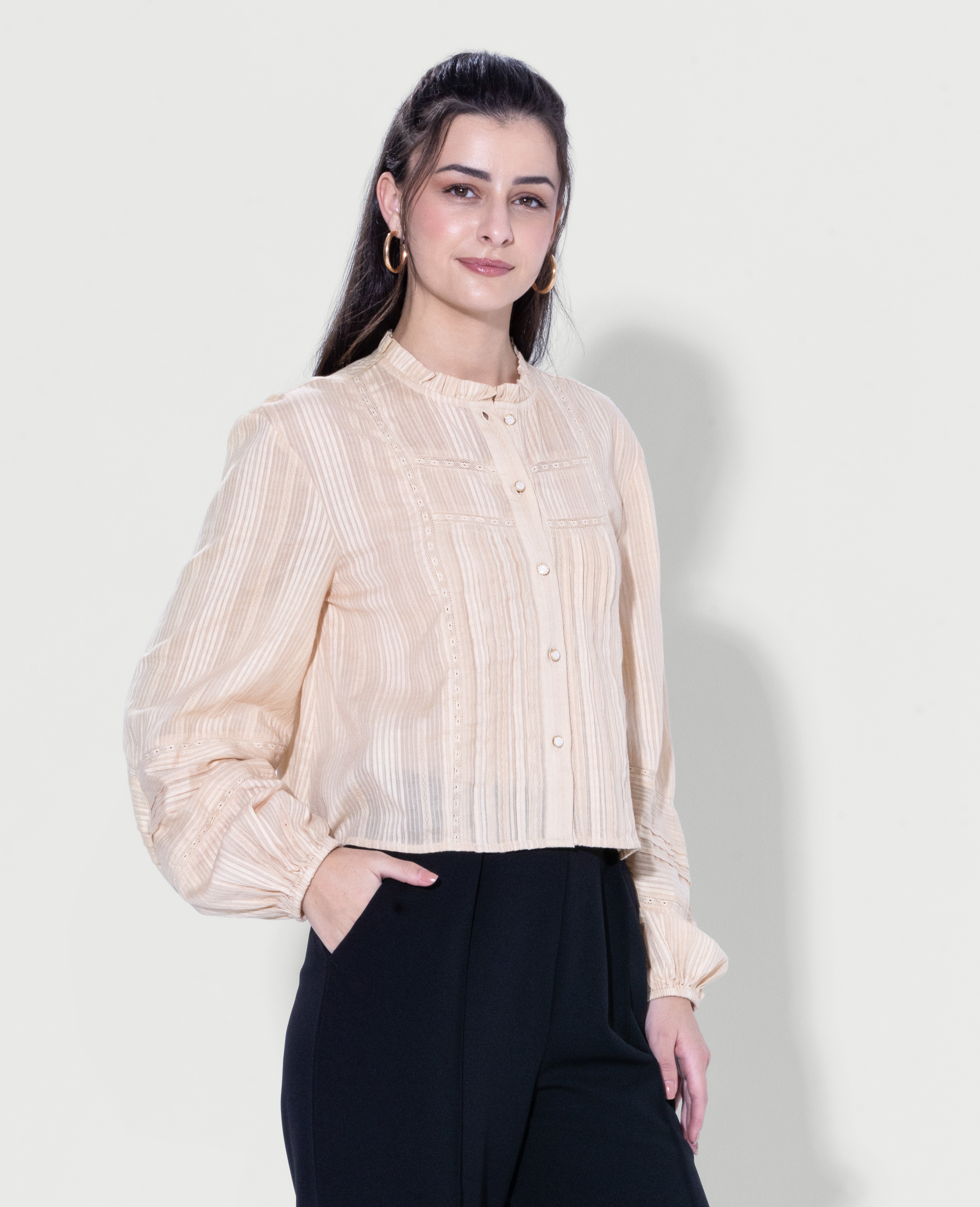 Textured Button Blouse