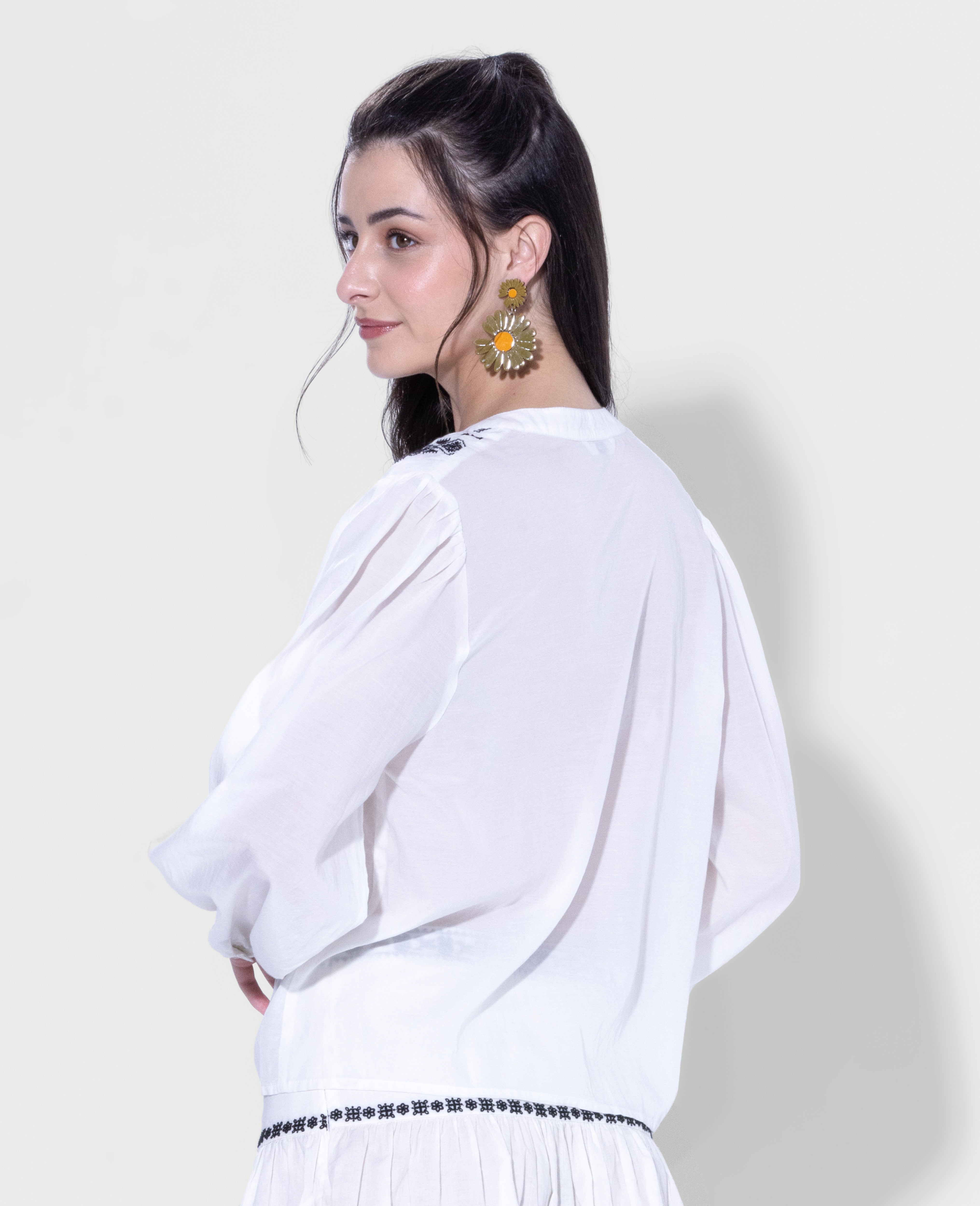 White Embroidered Shirt