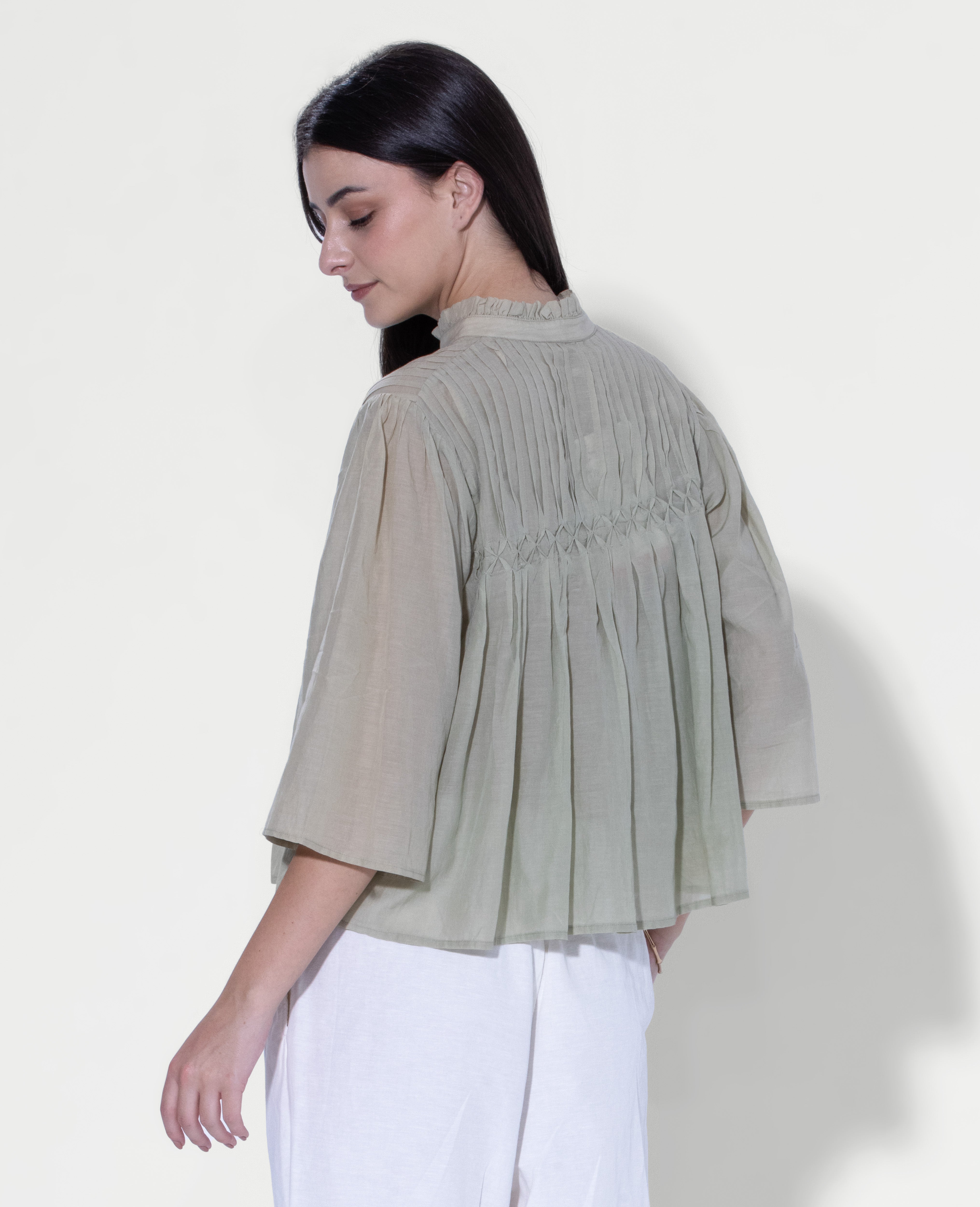Pastel Pleated Blouse