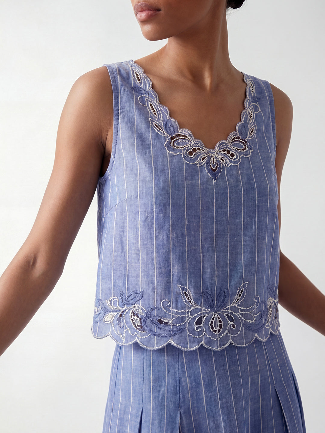 Embroidered Hem Top