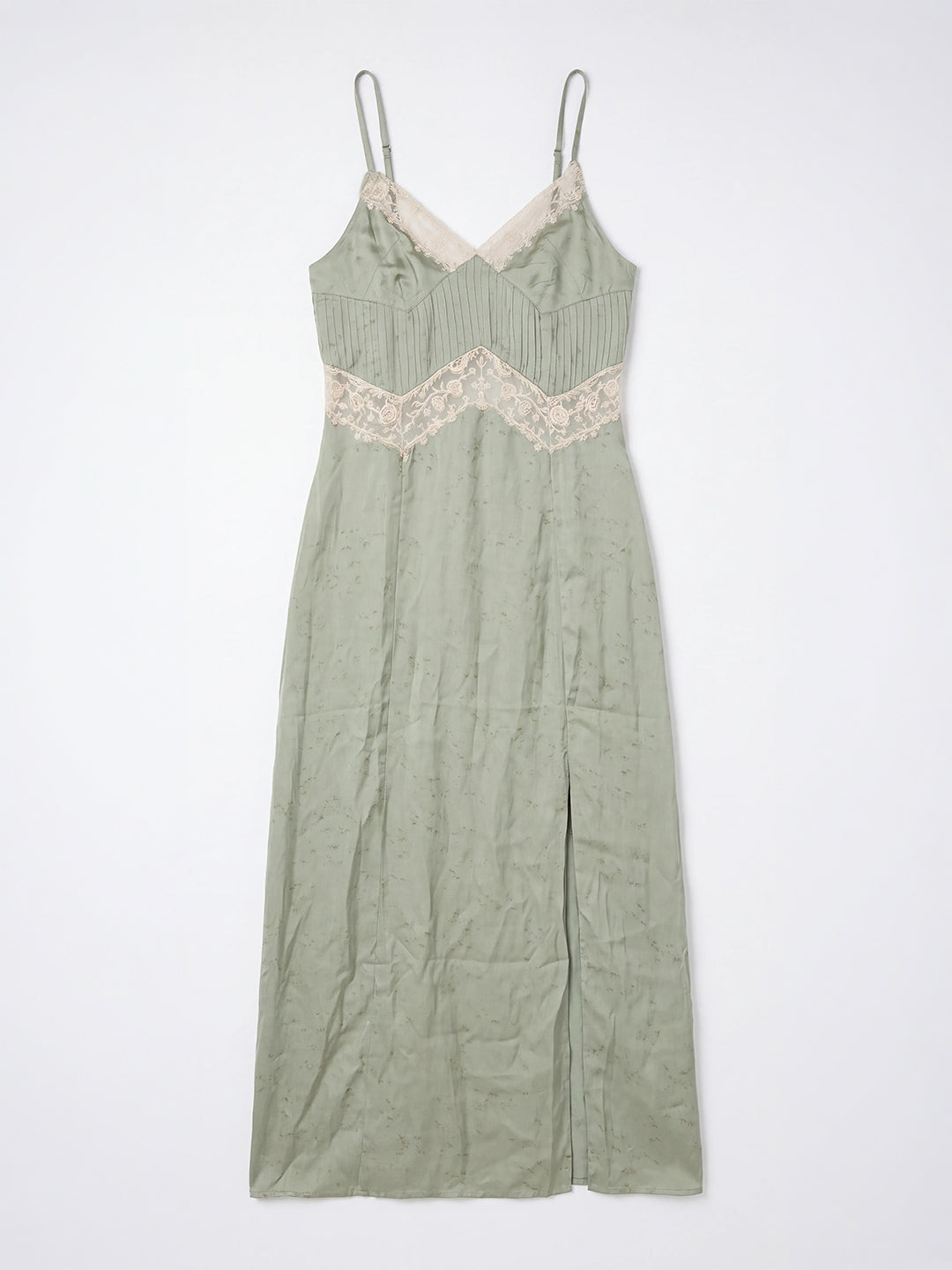 Sage Lace-Trim Maxi Dress