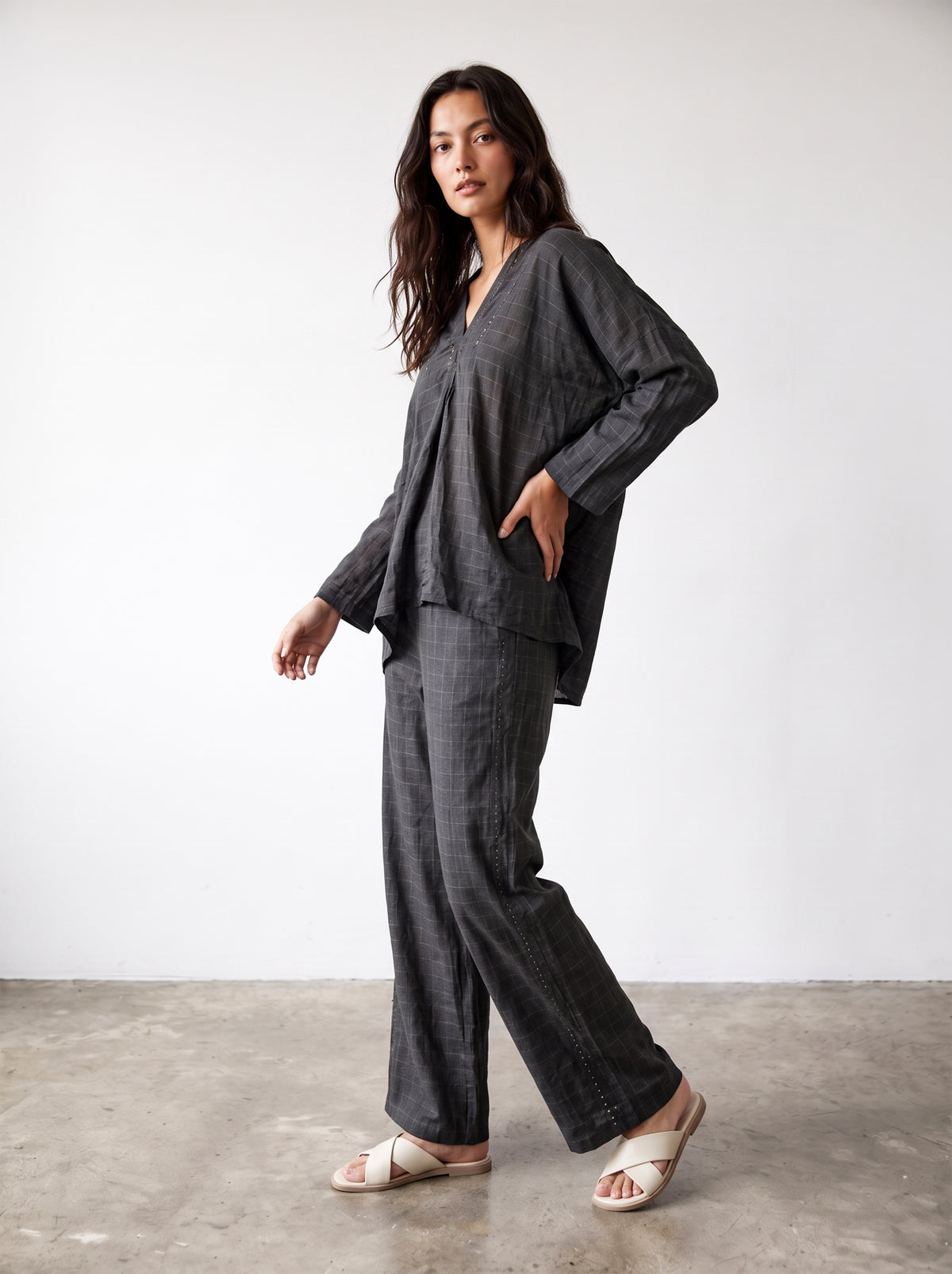 Relaxed Grid Trousers