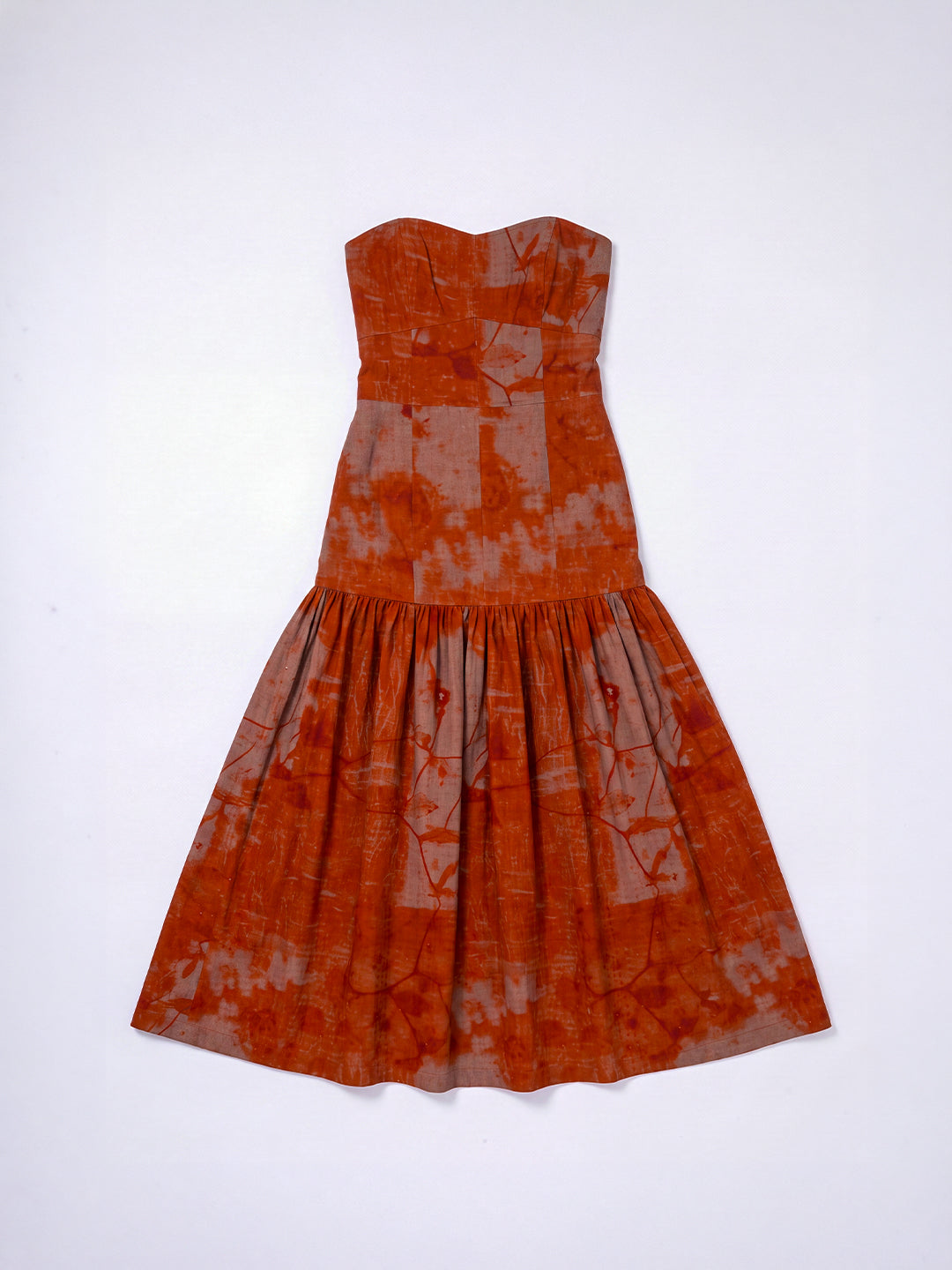 Strapless printed maxi dress