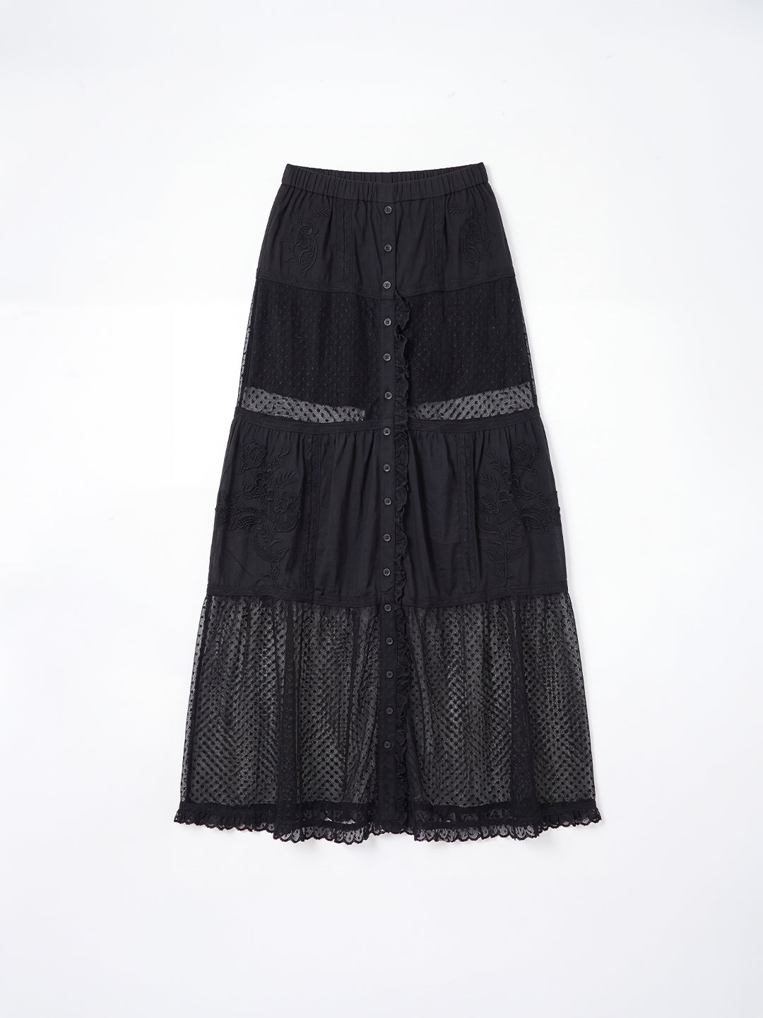 Midnight Eyelet Maxi Skirt