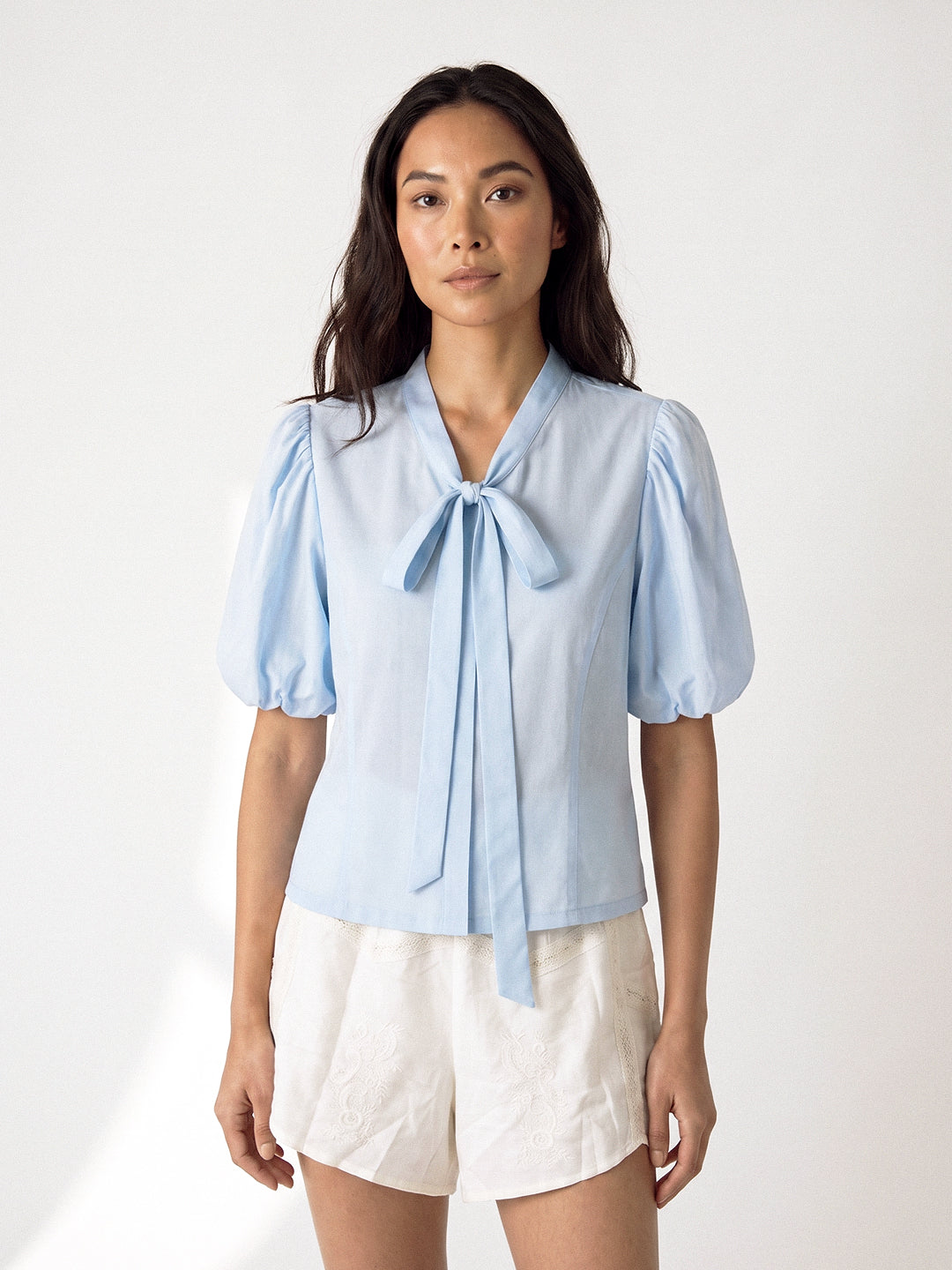 Cloud Blue Tie-Up Top