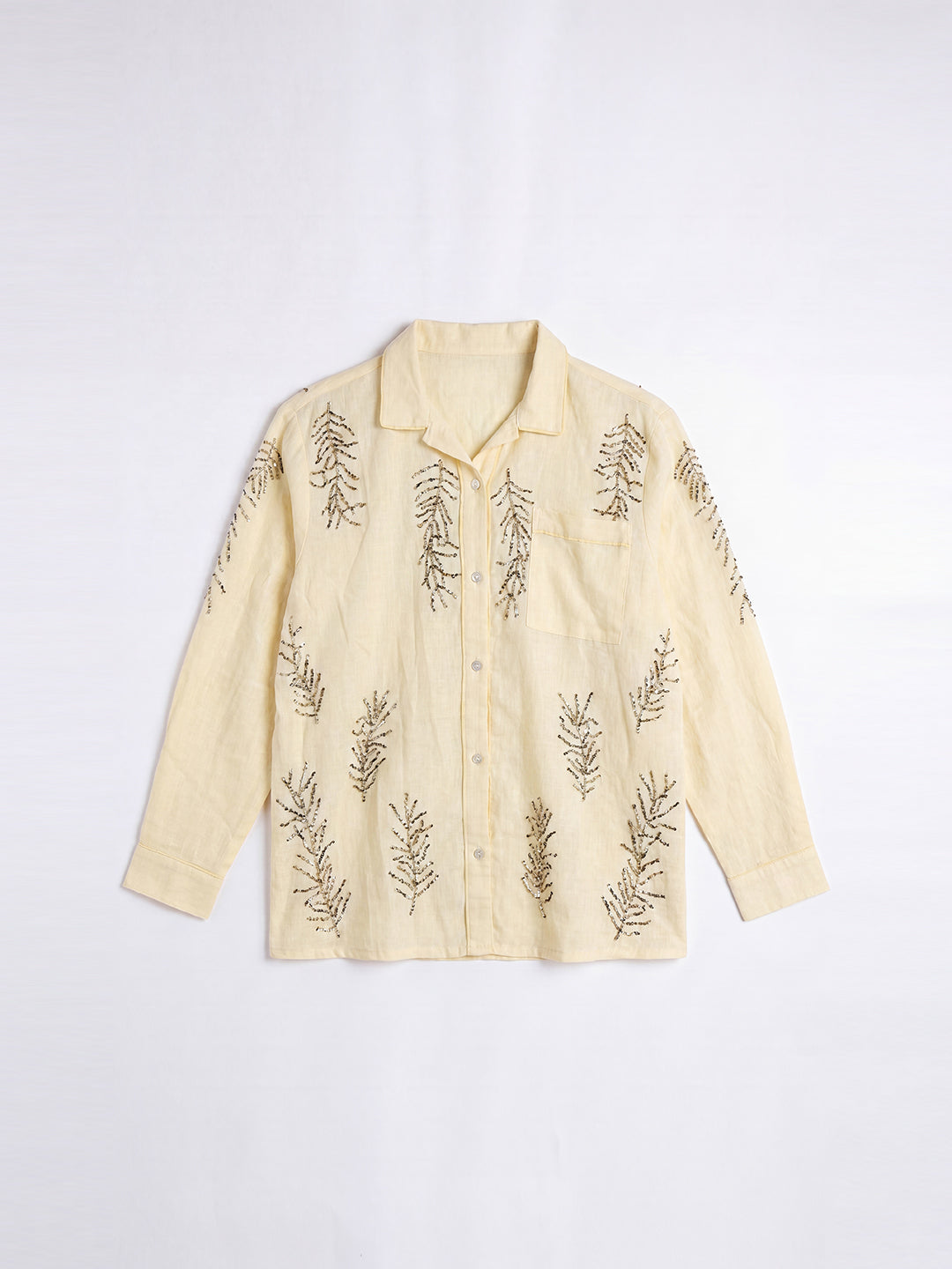 Frostline Embellished Shirt (Yellow)