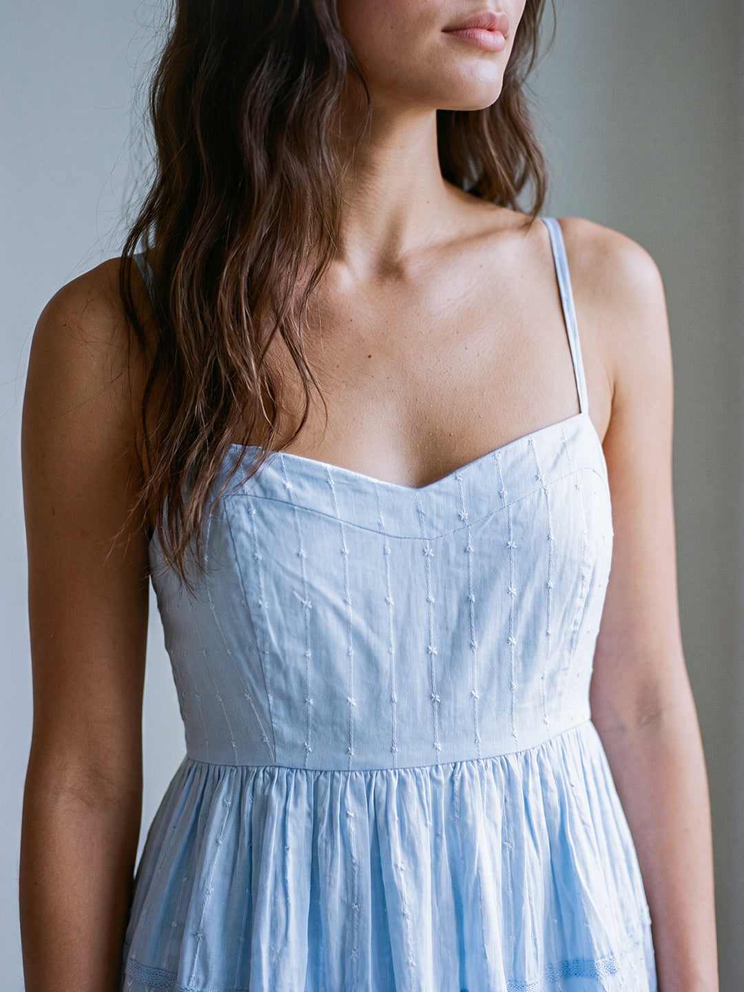 Azure Smocked Tiered Dress
