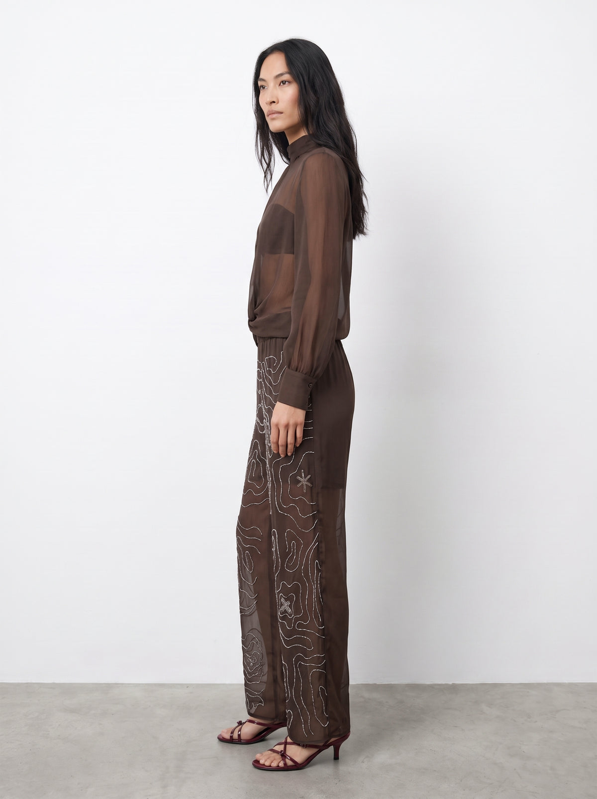 Mocha Embellished Trousers