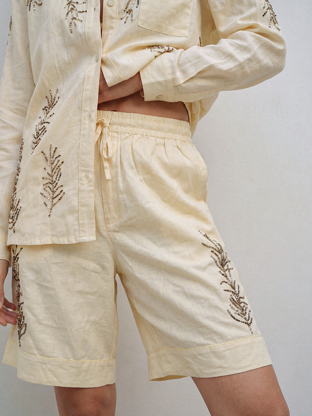 Frostline Embellished Shorts (Yellow)